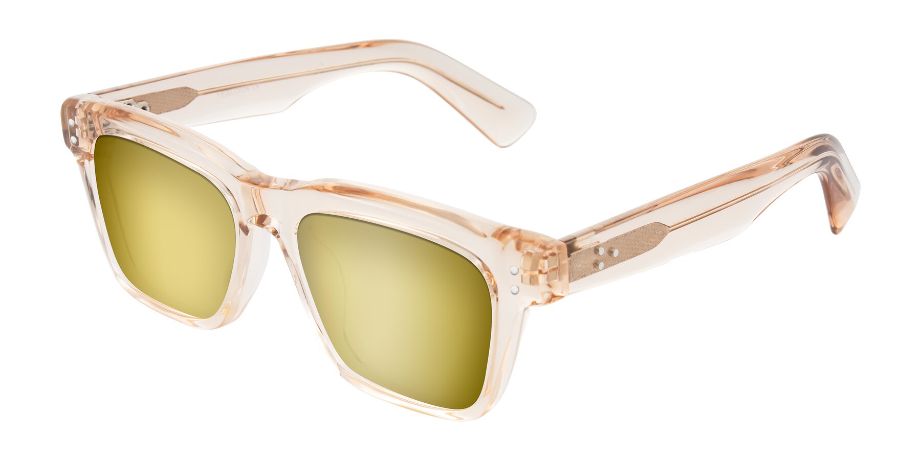 Angle of Paisley in Translucent Brown with Gold Mirrored Lenses
