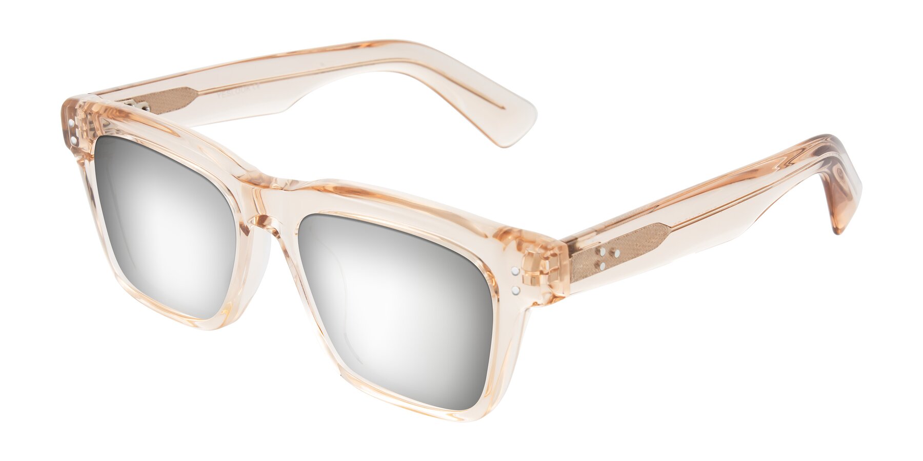 Angle of Paisley in Translucent Brown with Silver Mirrored Lenses