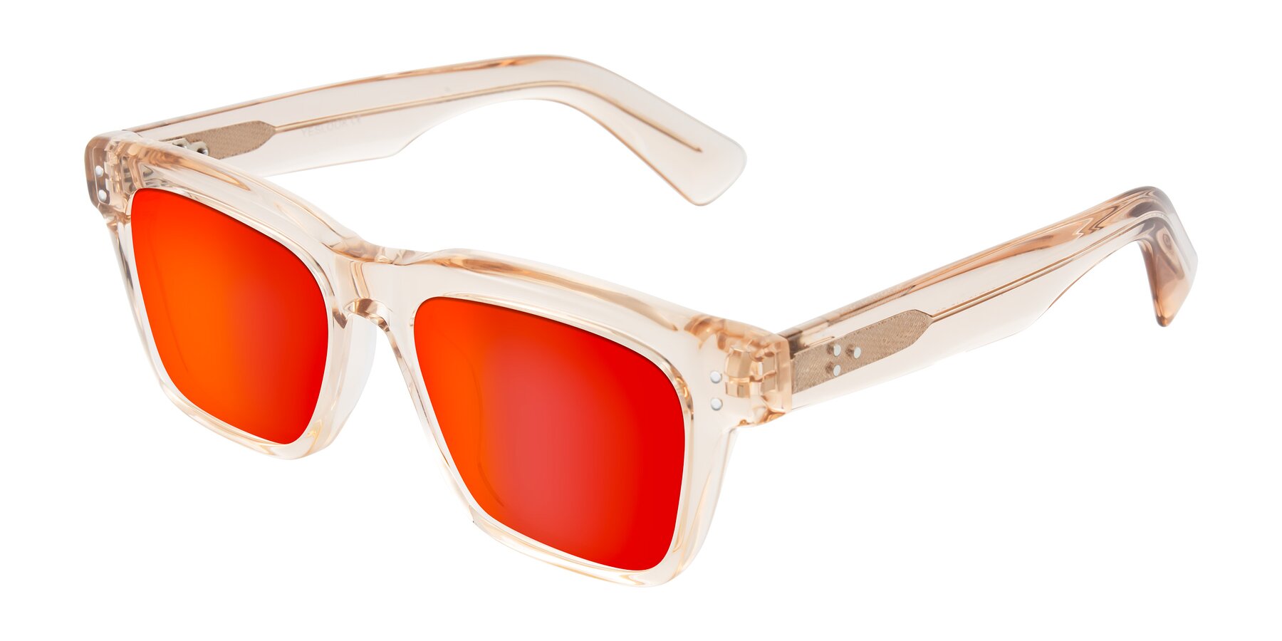 Angle of Paisley in Translucent Brown with Red Gold Mirrored Lenses