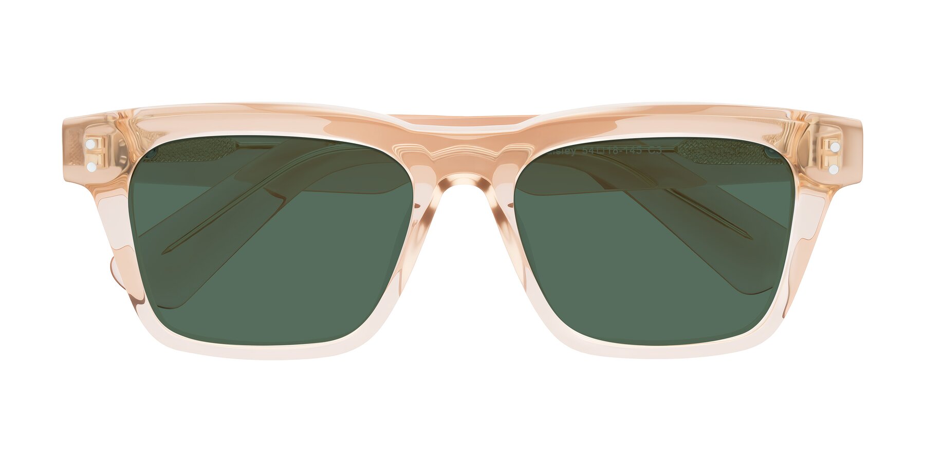 Folded Front of Paisley in Translucent Brown with Green Polarized Lenses