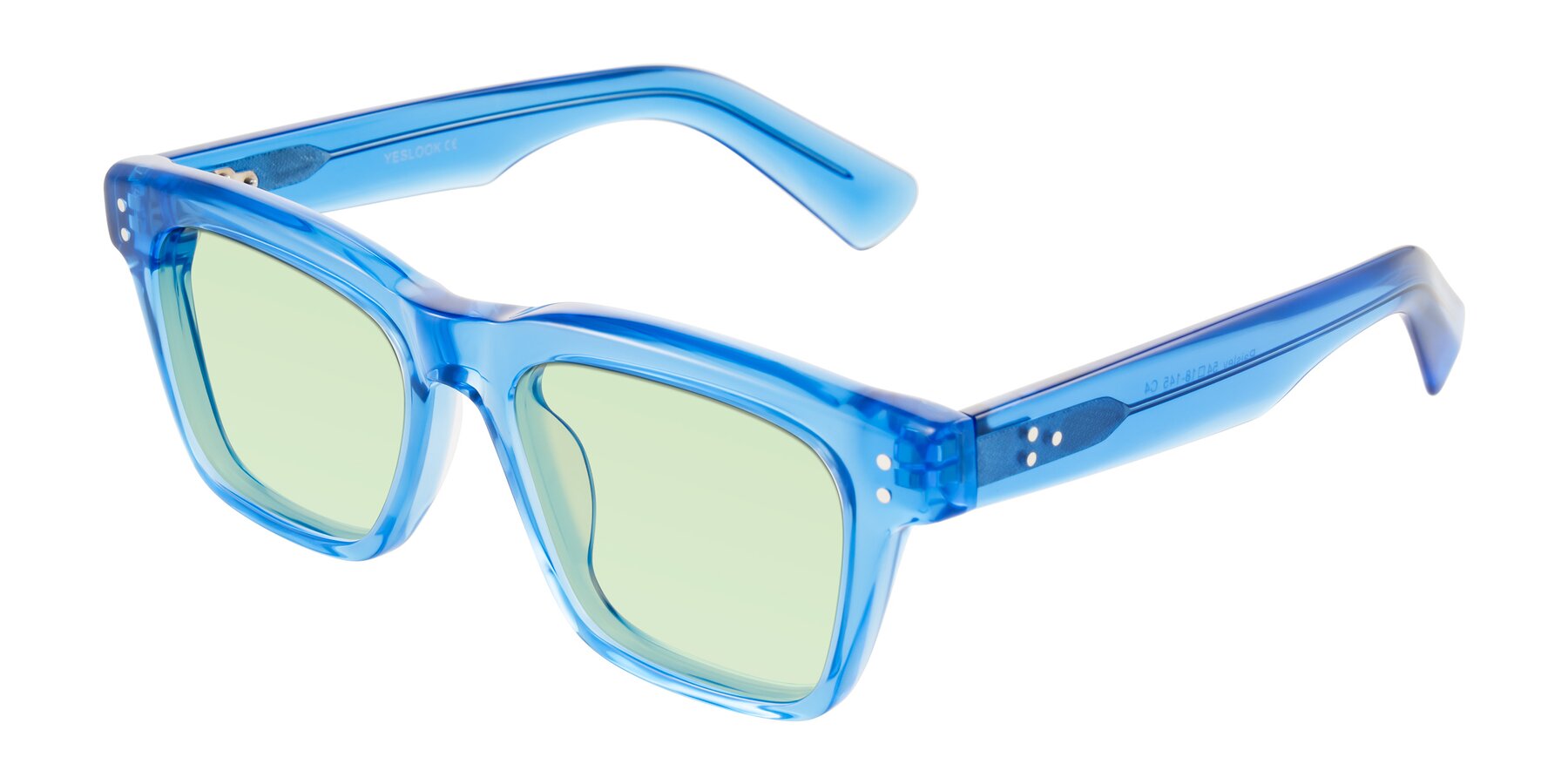 Angle of Paisley in Translucent Blue with Light Green Tinted Lenses