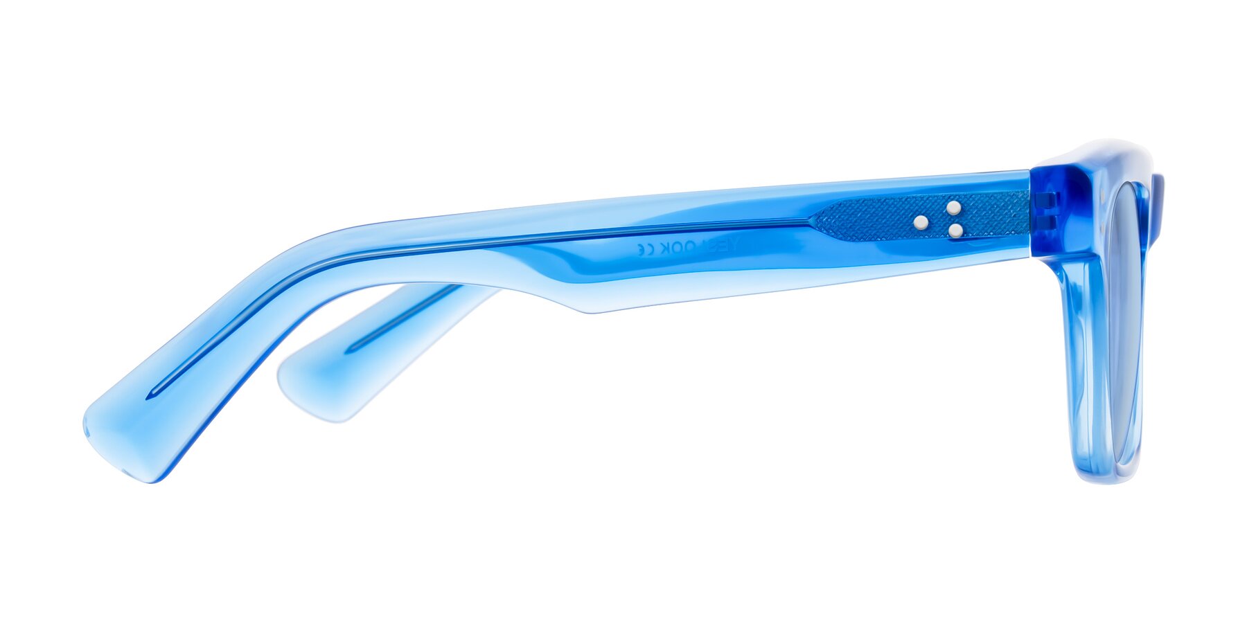 Side of Paisley in Translucent Blue with Light Blue Tinted Lenses