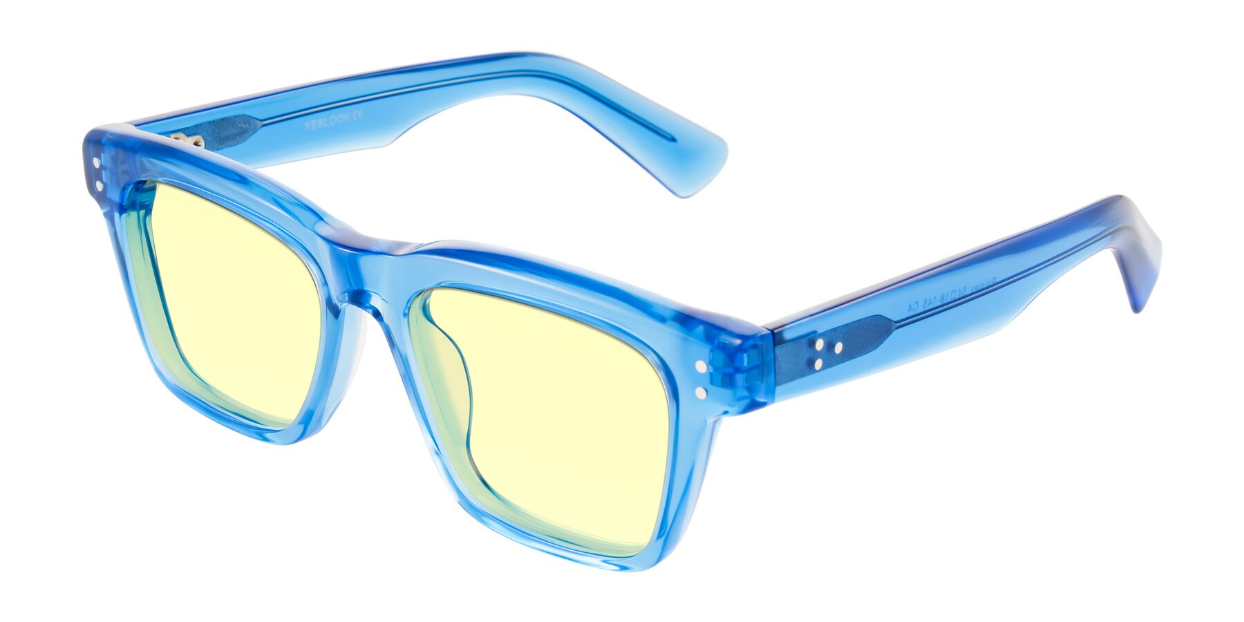 Angle of Paisley in Translucent Blue with Light Yellow Tinted Lenses