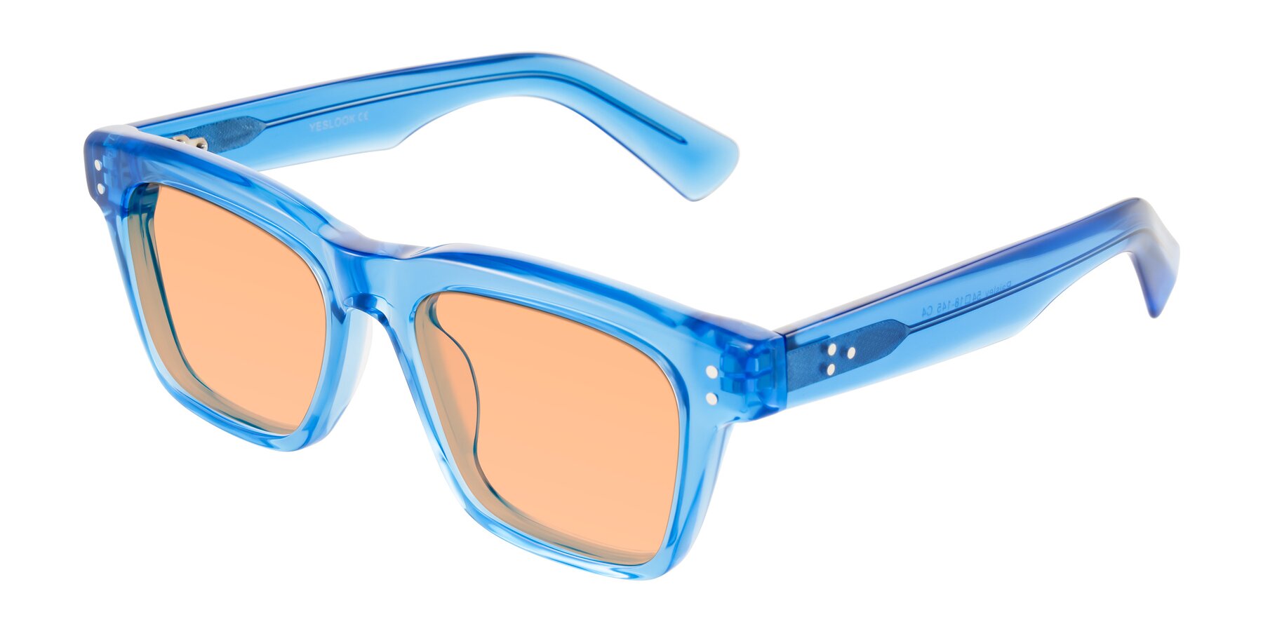 Angle of Paisley in Translucent Blue with Light Orange Tinted Lenses