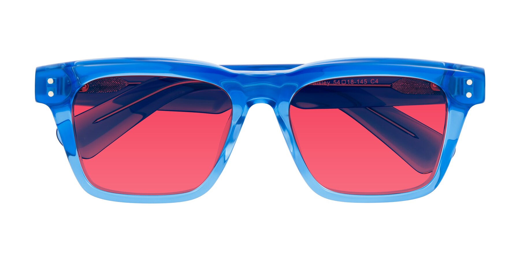 Folded Front of Paisley in Translucent Blue with Red Tinted Lenses