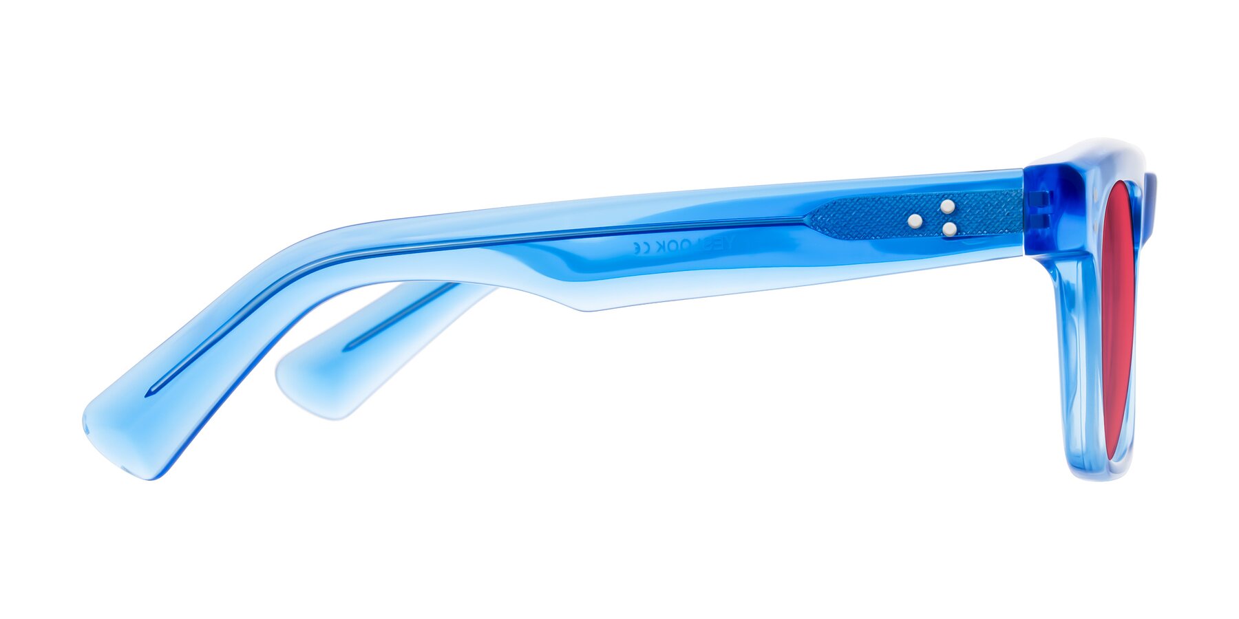 Side of Paisley in Translucent Blue with Red Tinted Lenses