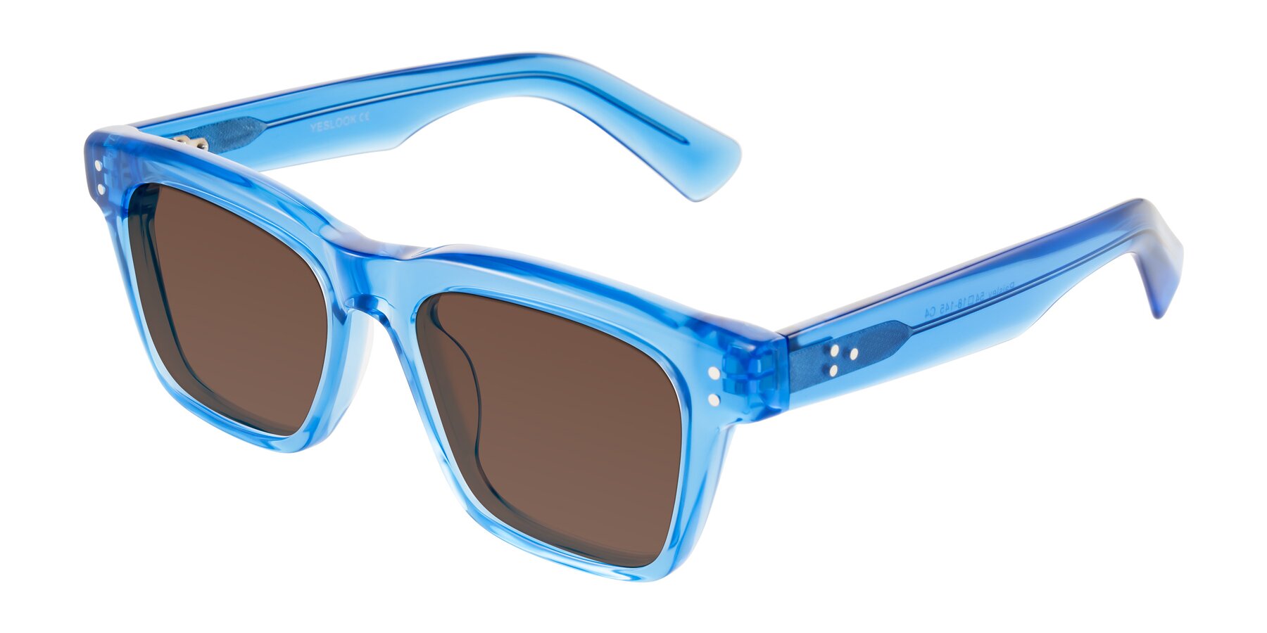 Angle of Paisley in Translucent Blue with Brown Tinted Lenses