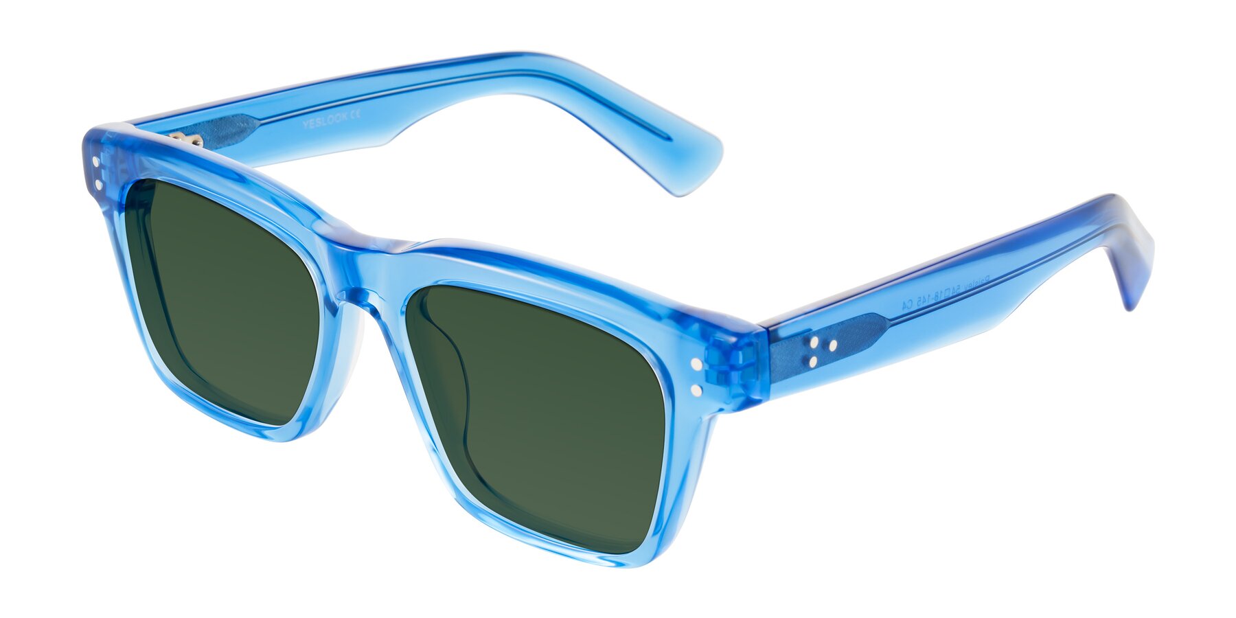 Angle of Paisley in Translucent Blue with Green Tinted Lenses
