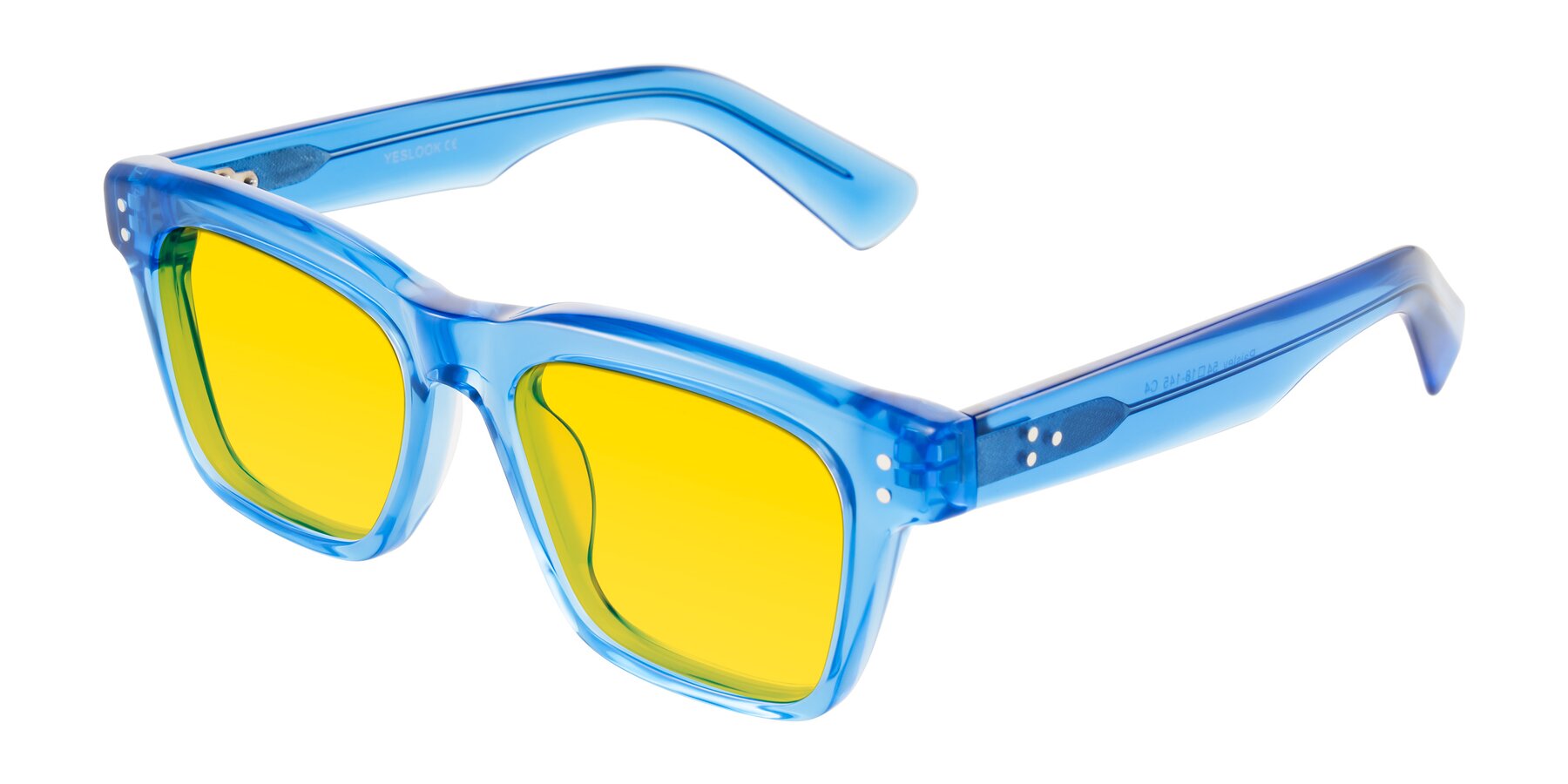 Angle of Paisley in Translucent Blue with Yellow Tinted Lenses