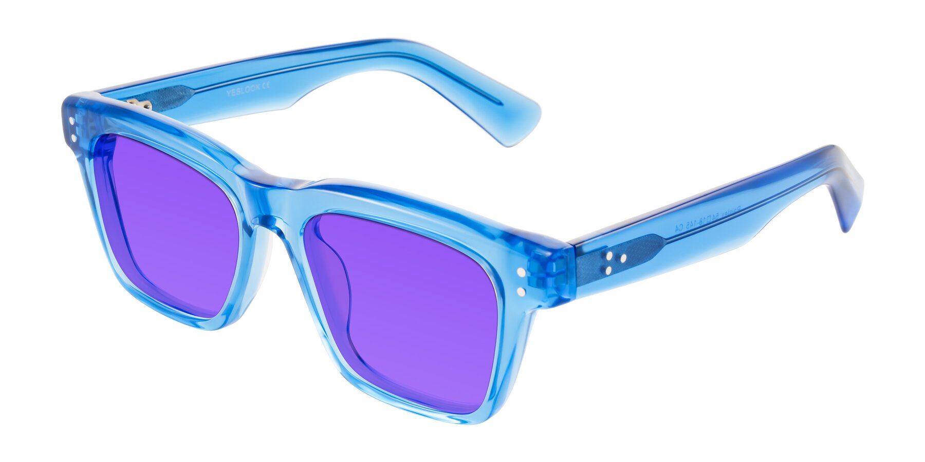 Angle of Paisley in Translucent Blue with Purple Tinted Lenses