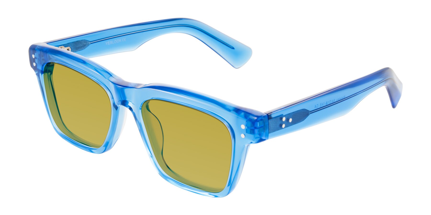 Angle of Paisley in Translucent Blue with Champagne Tinted Lenses
