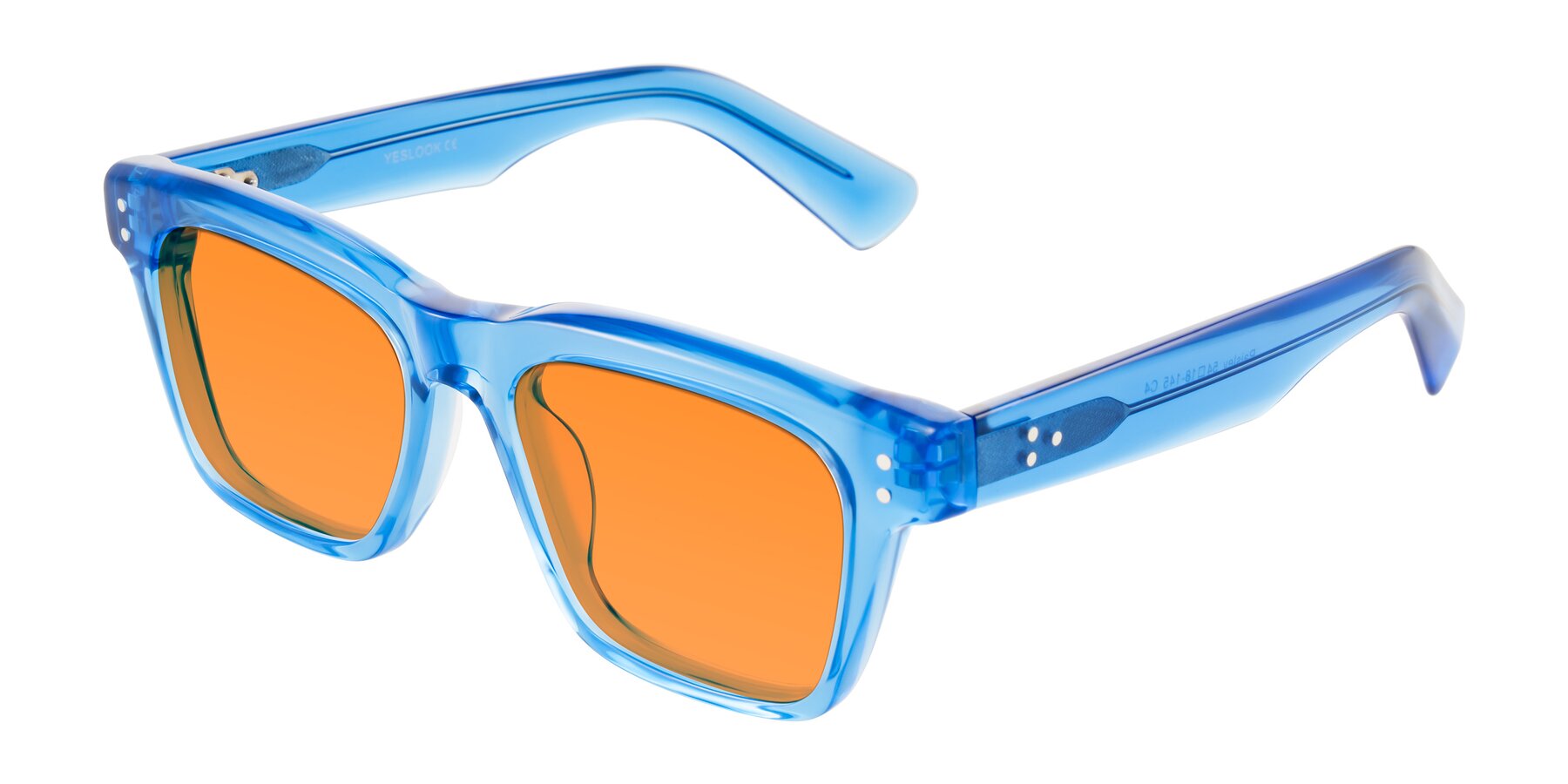 Angle of Paisley in Translucent Blue with Orange Tinted Lenses