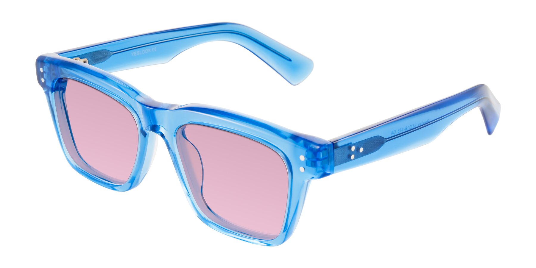 Angle of Paisley in Translucent Blue with Light Wine Tinted Lenses