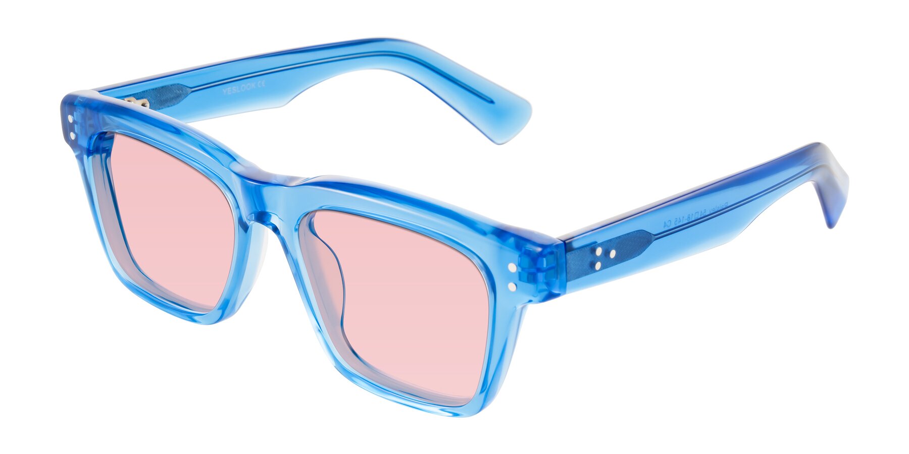 Angle of Paisley in Translucent Blue with Light Garnet Tinted Lenses