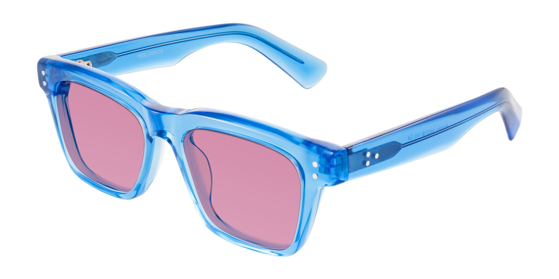Angle of Paisley in Translucent Blue with Medium Wine Tinted Lenses
