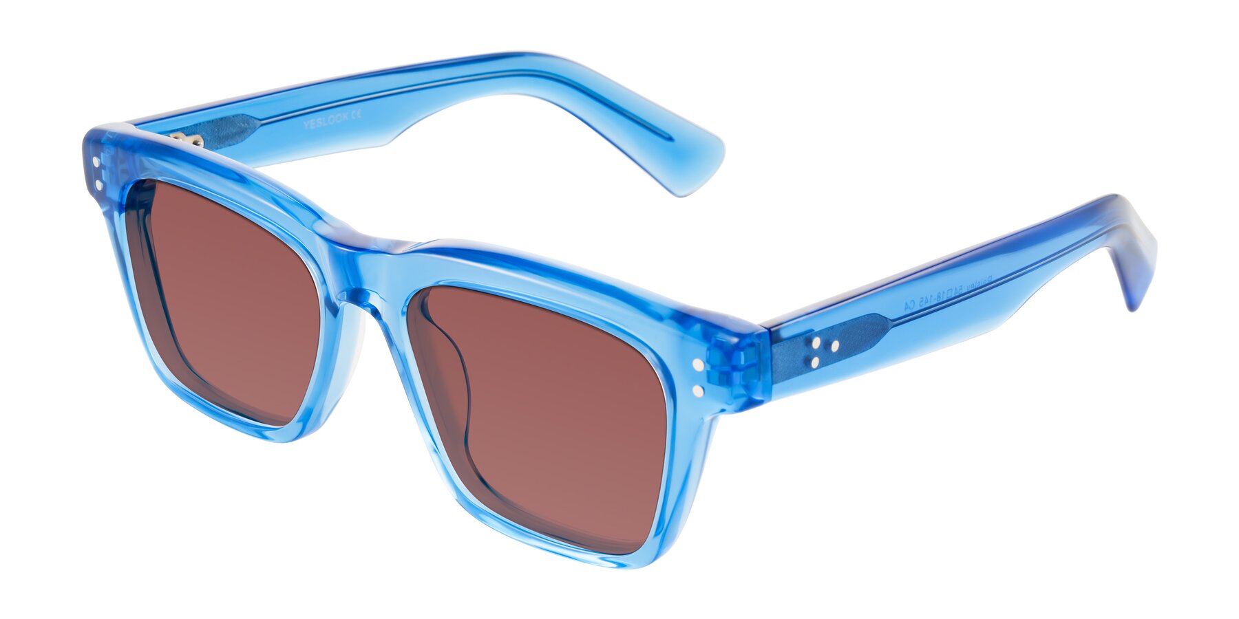 Angle of Paisley in Translucent Blue with Garnet Tinted Lenses