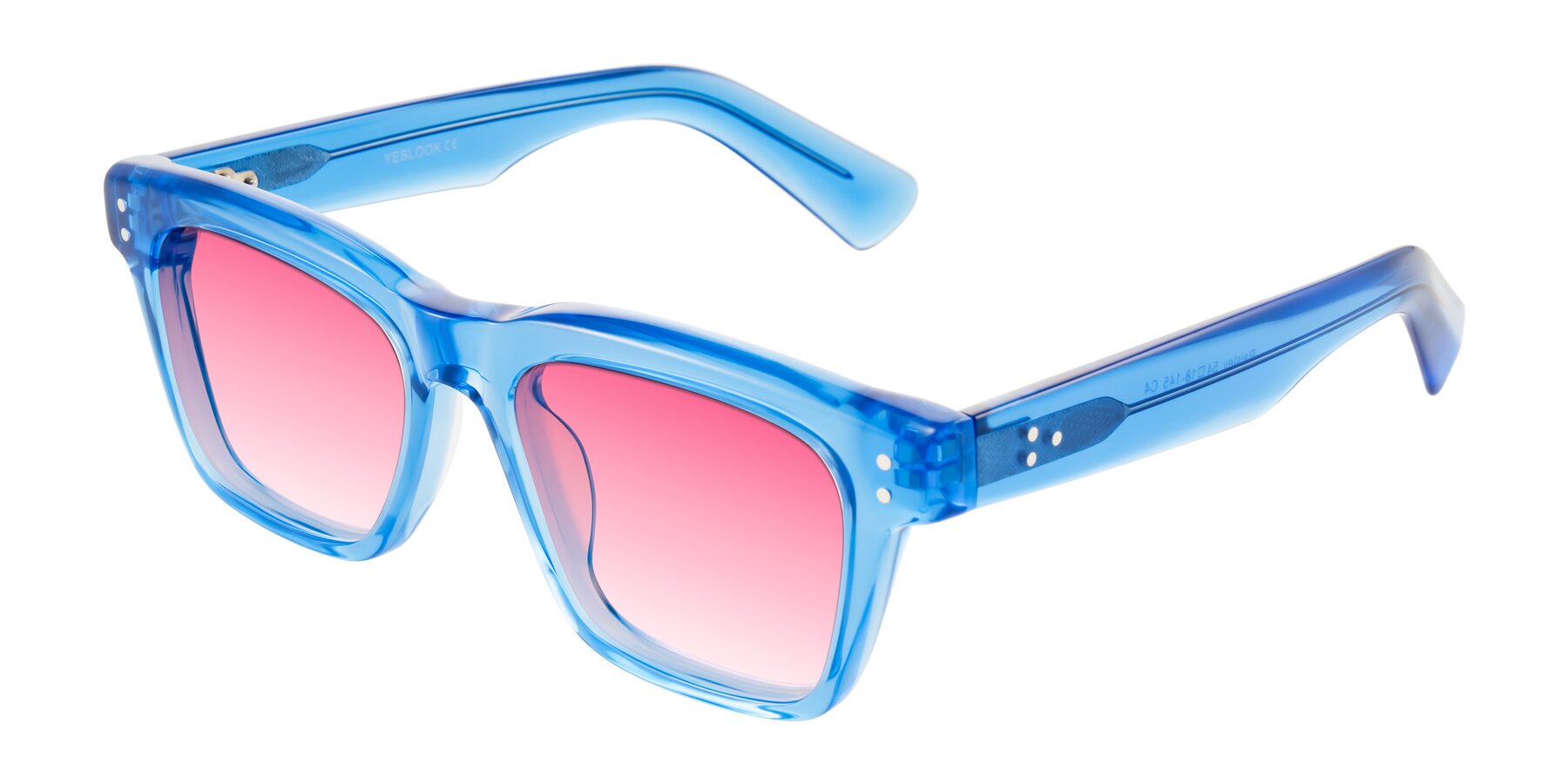 Angle of Paisley in Translucent Blue with Pink Gradient Lenses