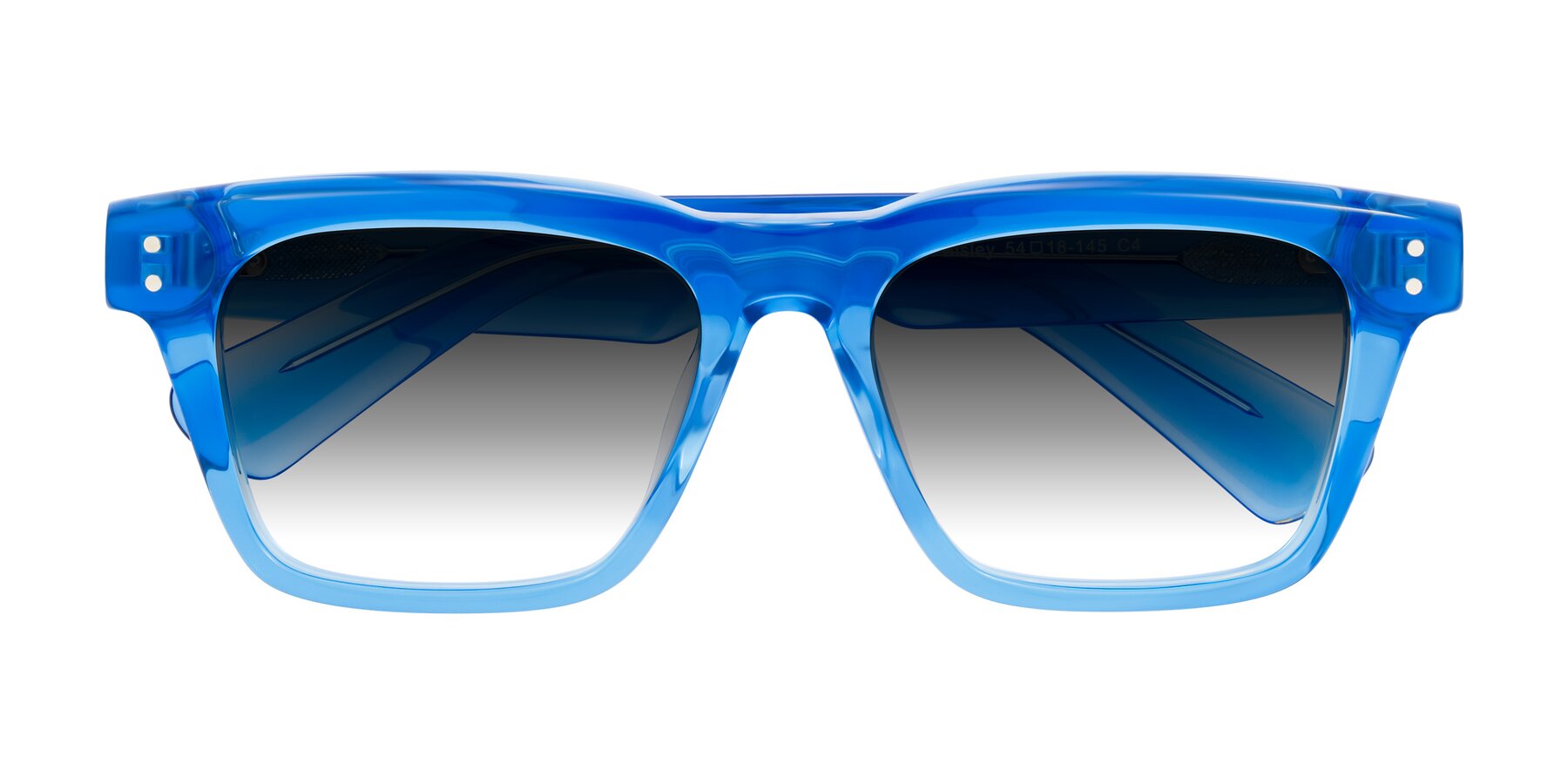 Folded Front of Paisley in Translucent Blue with Gray Gradient Lenses