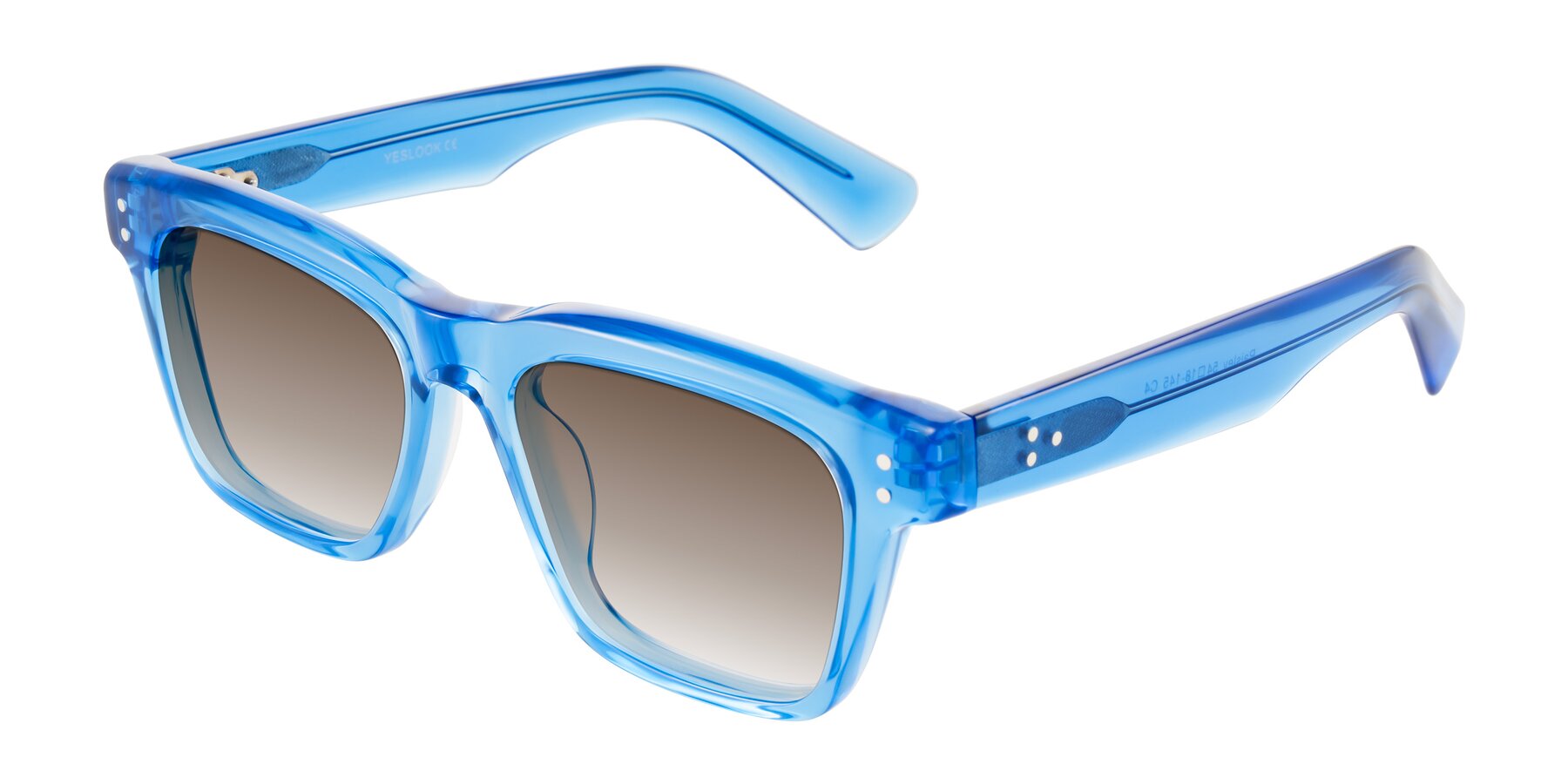 Angle of Paisley in Translucent Blue with Brown Gradient Lenses