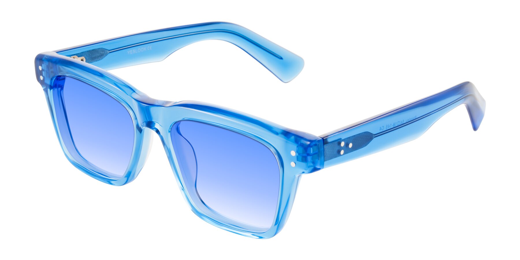 Angle of Paisley in Translucent Blue with Blue Gradient Lenses