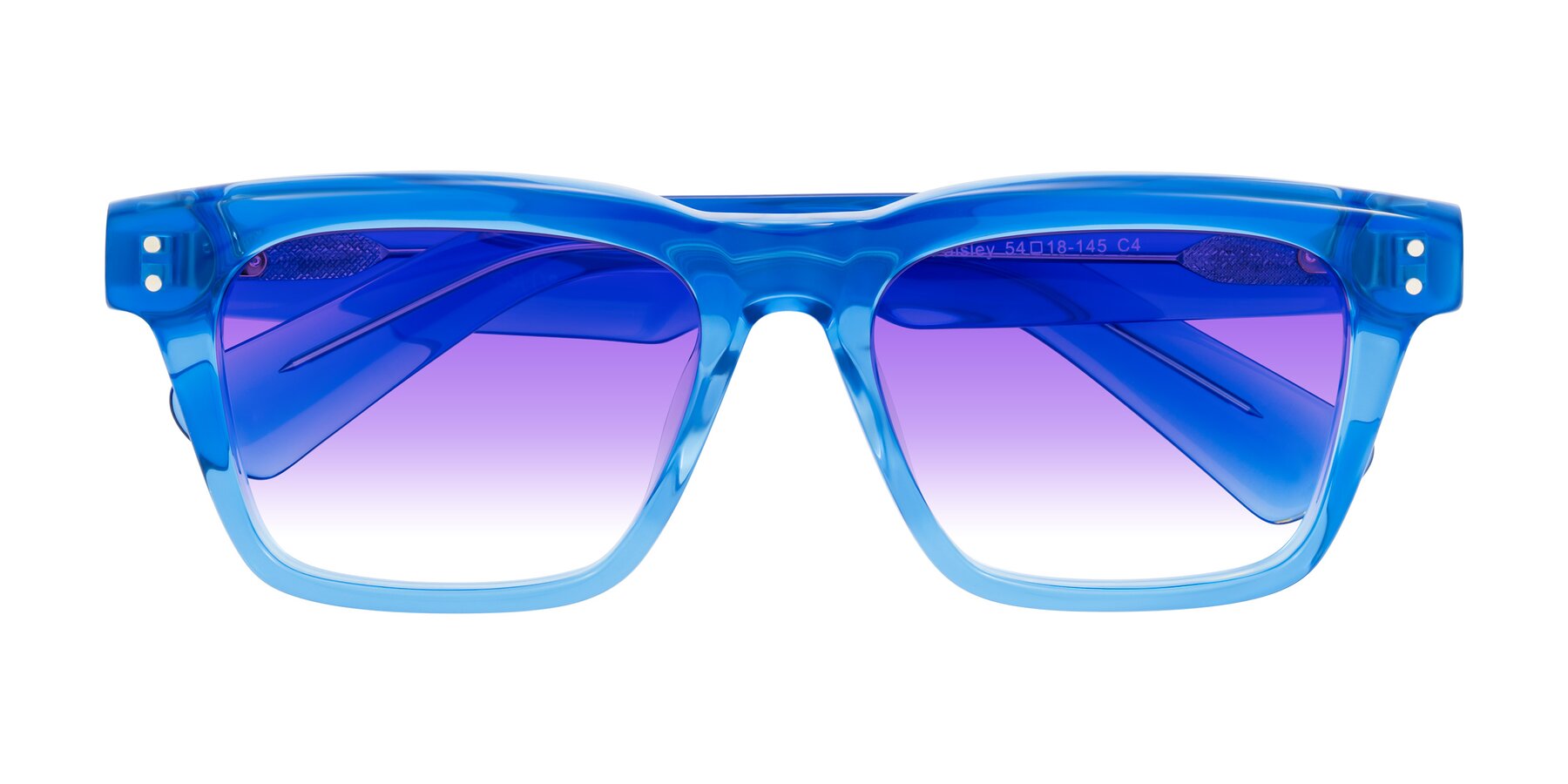 Folded Front of Paisley in Translucent Blue with Purple Gradient Lenses
