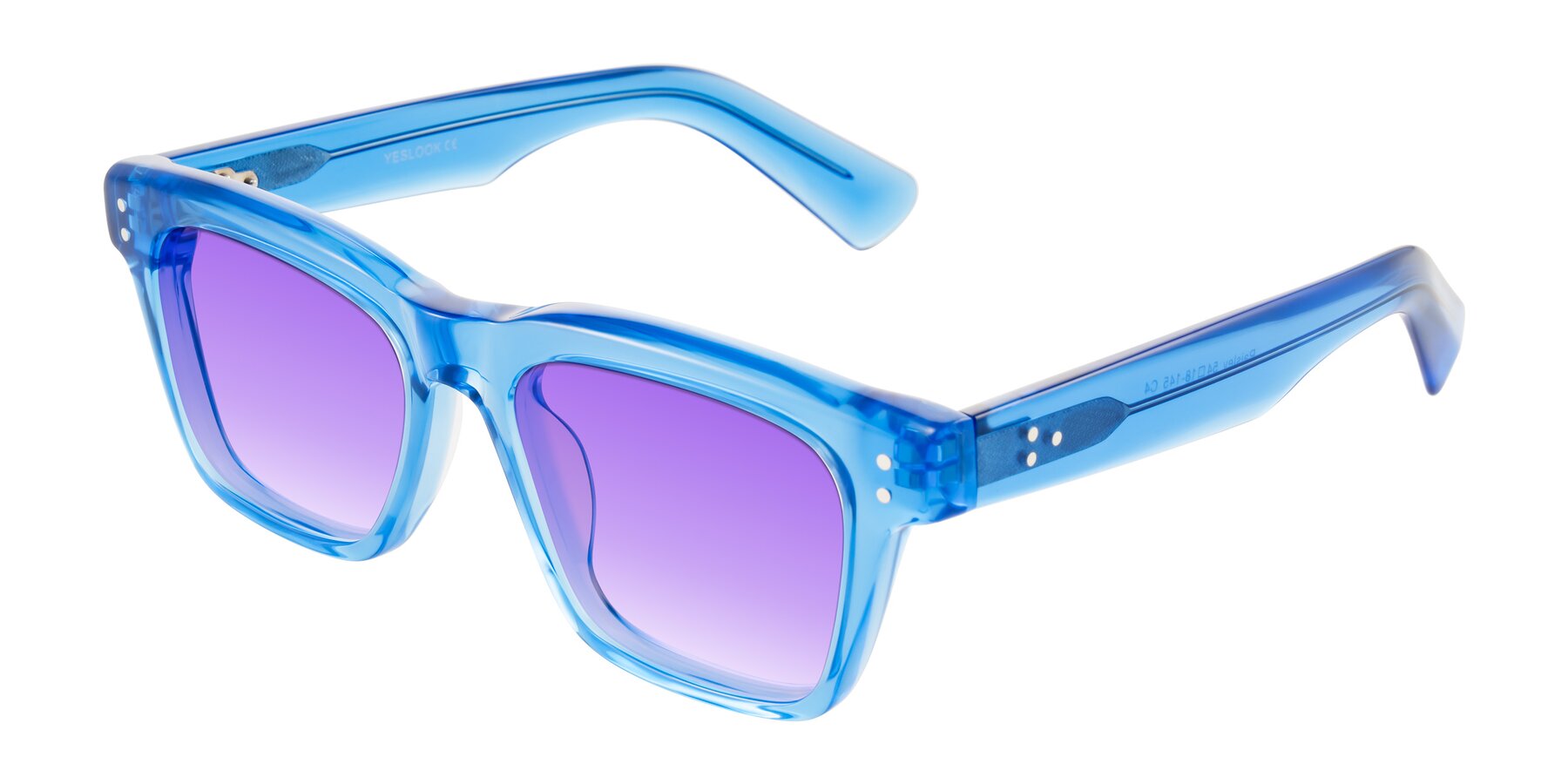 Angle of Paisley in Translucent Blue with Purple Gradient Lenses
