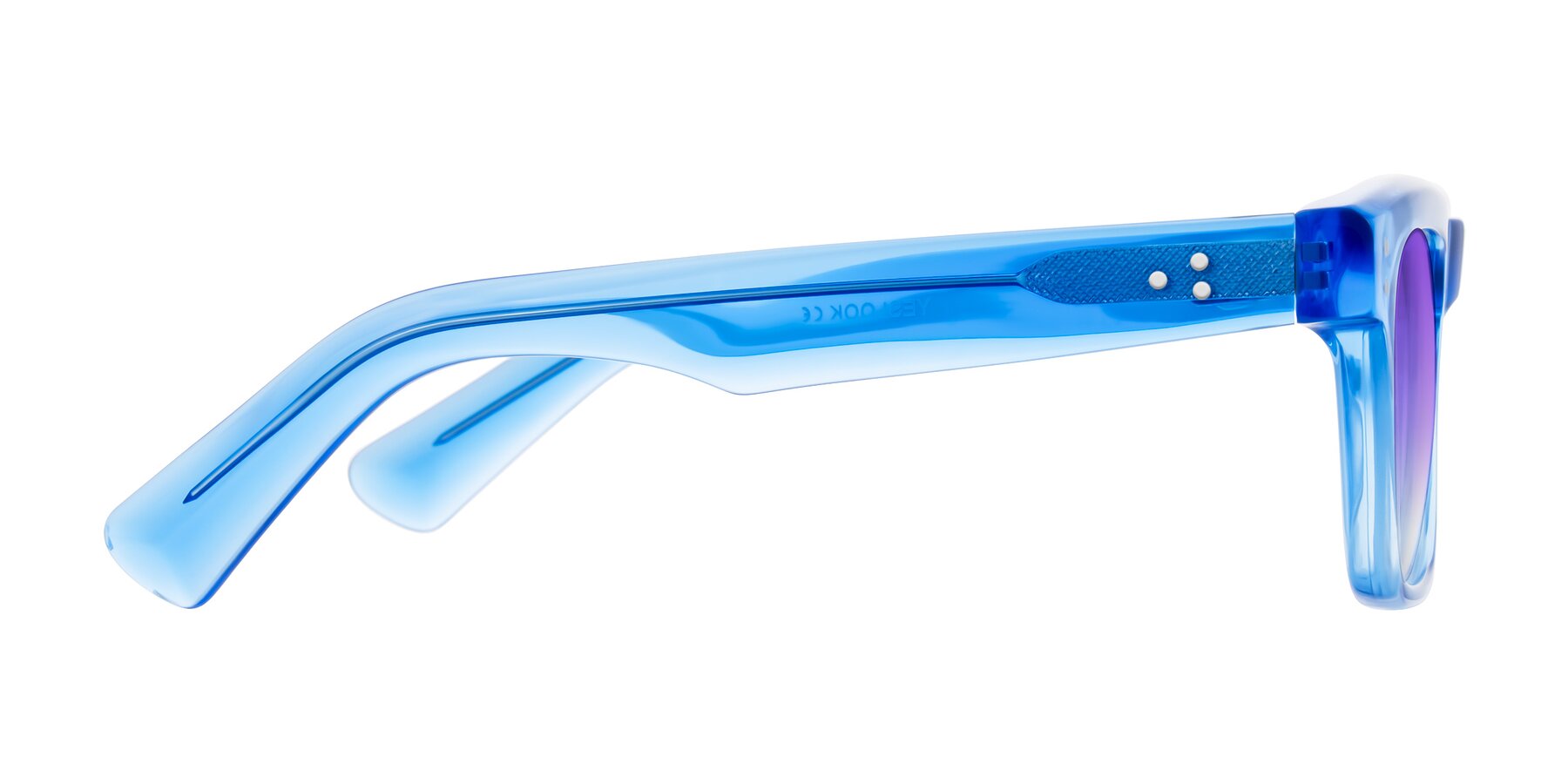 Side of Paisley in Translucent Blue with Purple Gradient Lenses