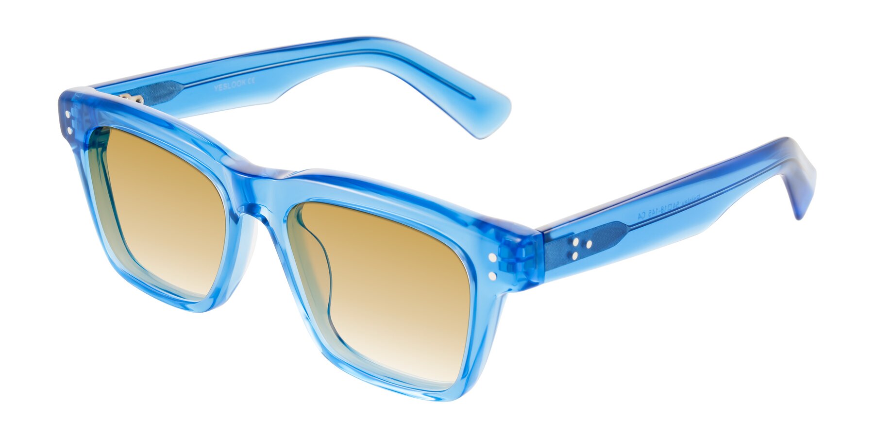 Angle of Paisley in Translucent Blue with Champagne Gradient Lenses