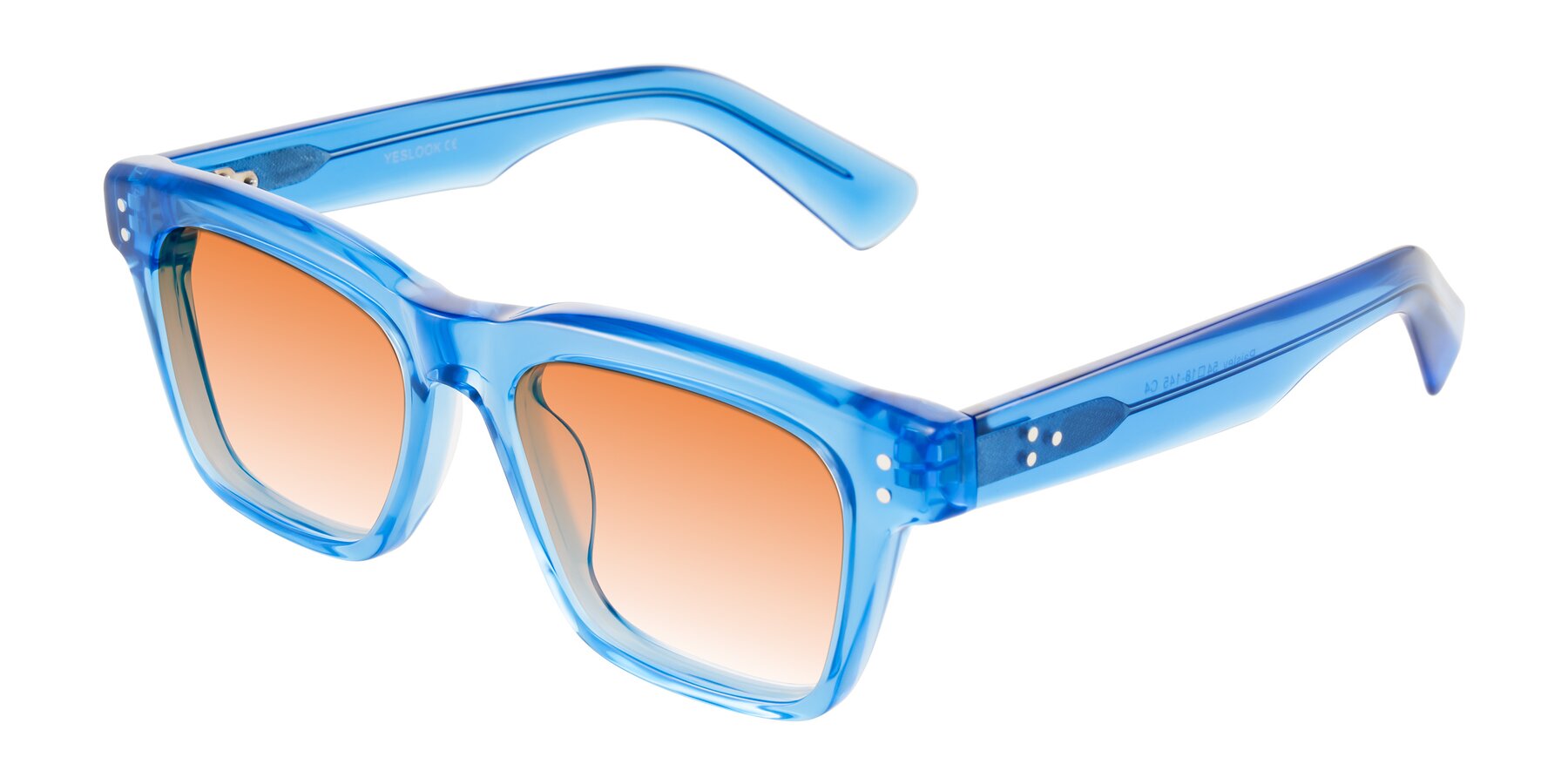 Angle of Paisley in Translucent Blue with Orange Gradient Lenses