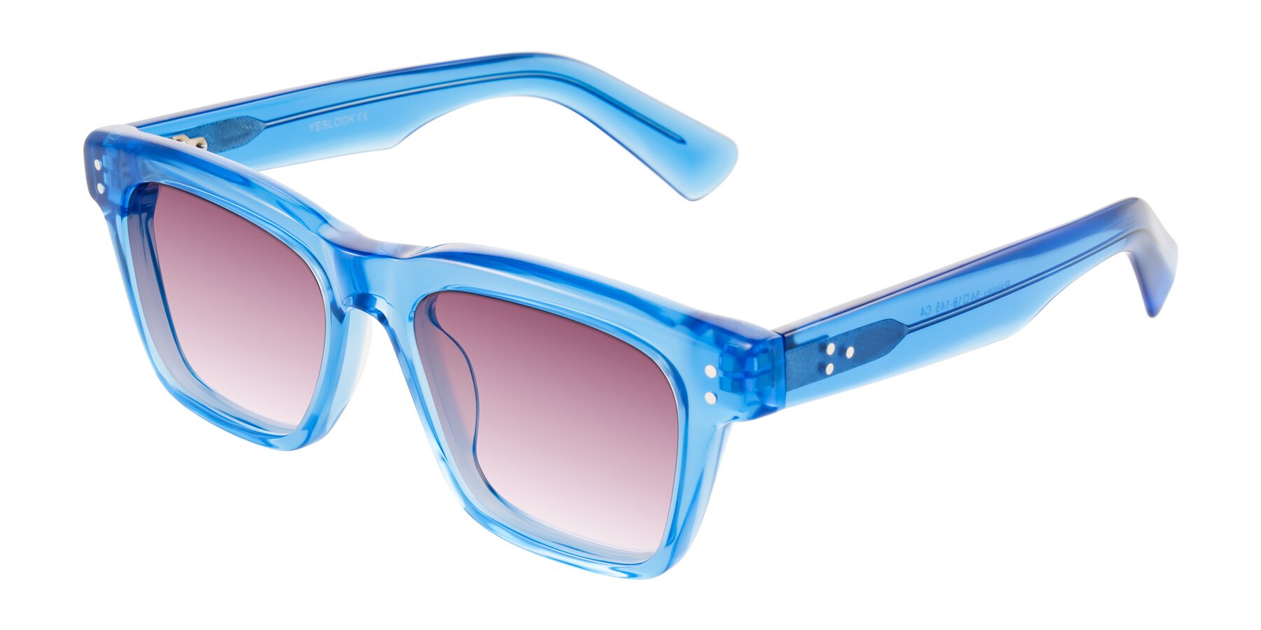 Angle of Paisley in Translucent Blue with Wine Gradient Lenses