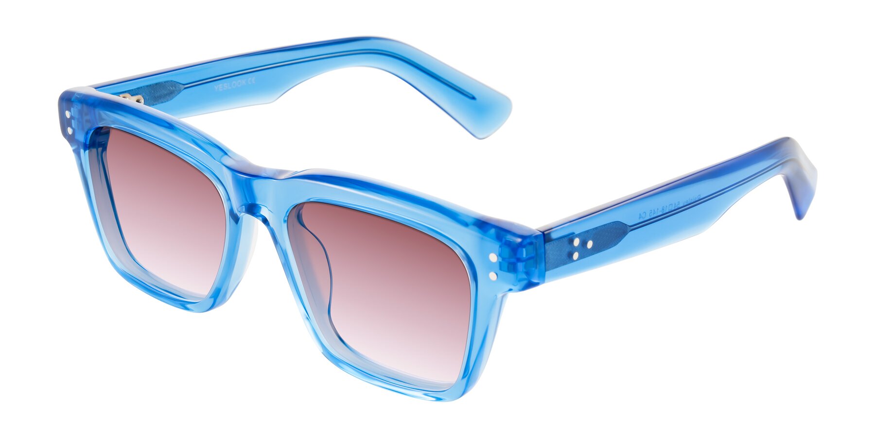 Angle of Paisley in Translucent Blue with Garnet Gradient Lenses