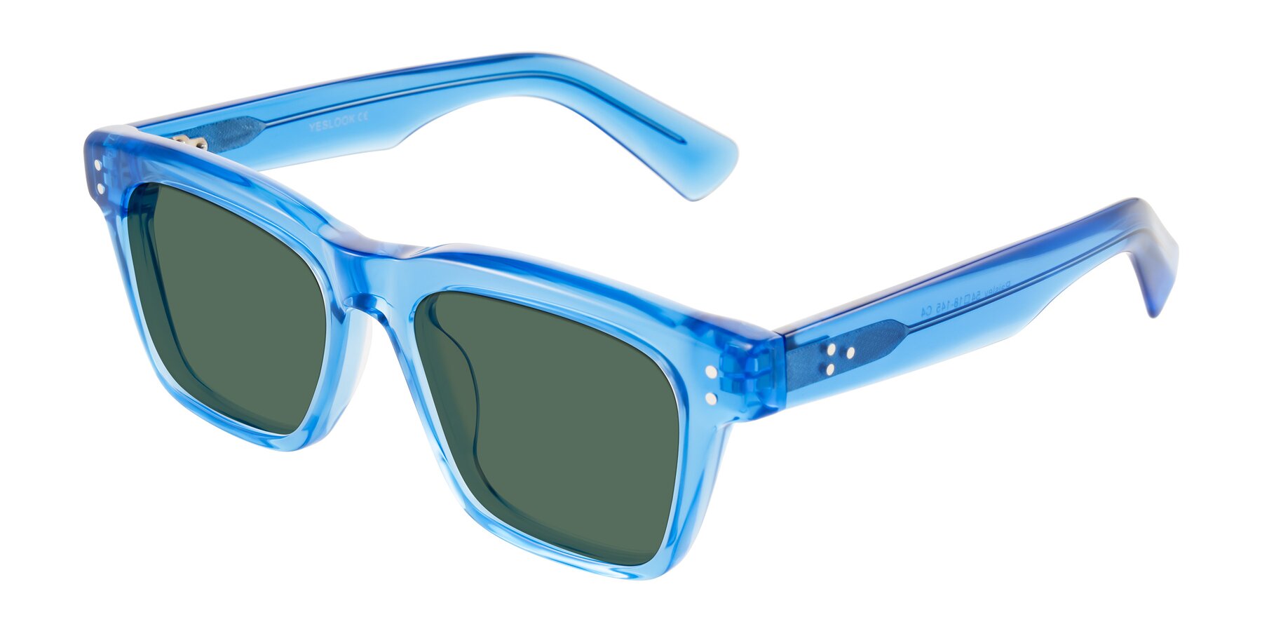 Angle of Paisley in Translucent Blue with Green Polarized Lenses