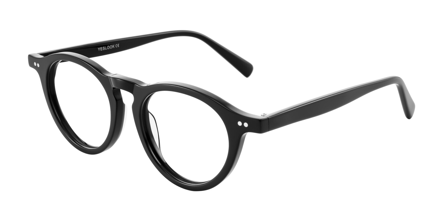 Angle of Herzog in Black with Clear Eyeglass Lenses