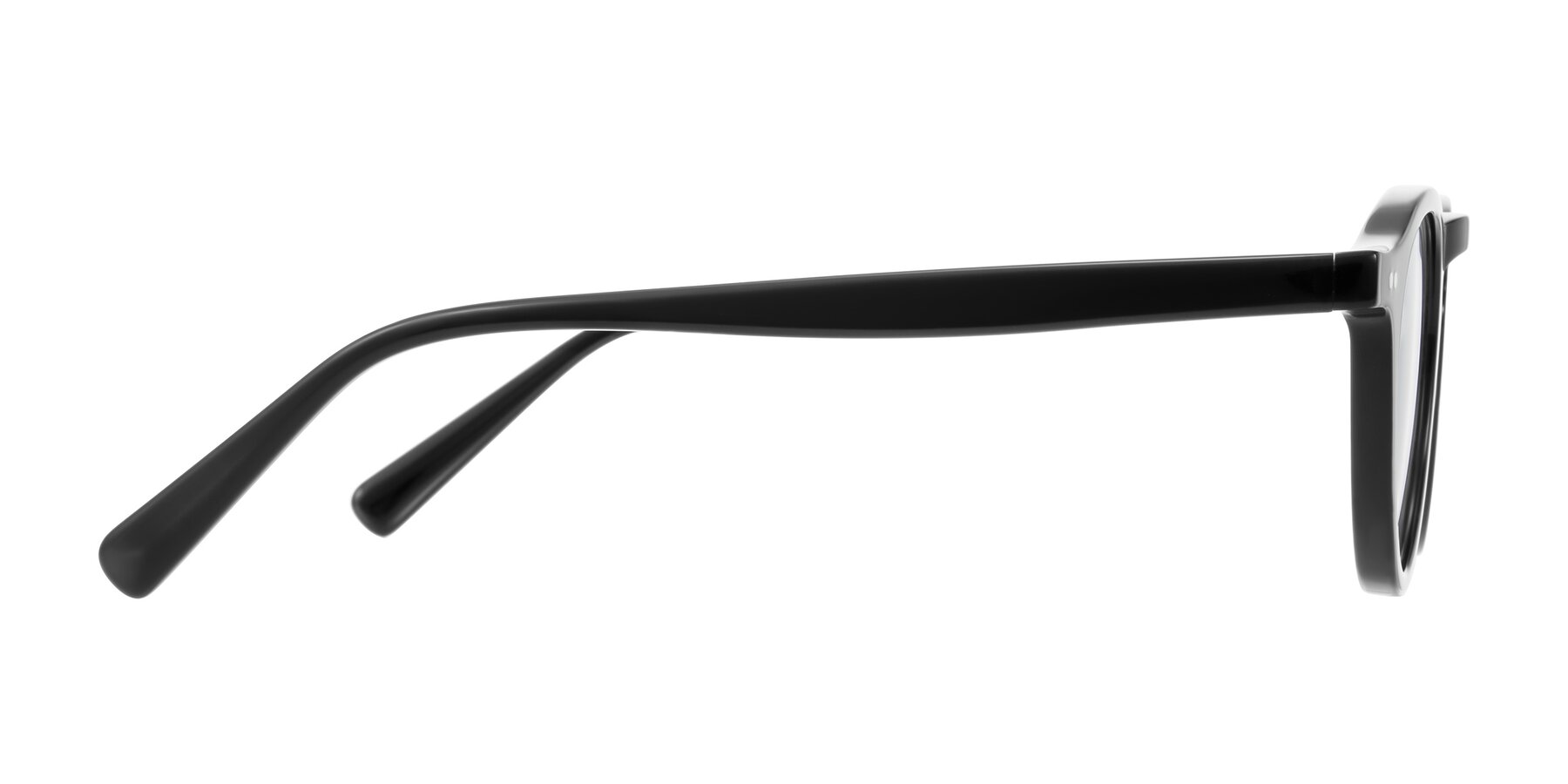Side of Herzog in Black with Clear Eyeglass Lenses