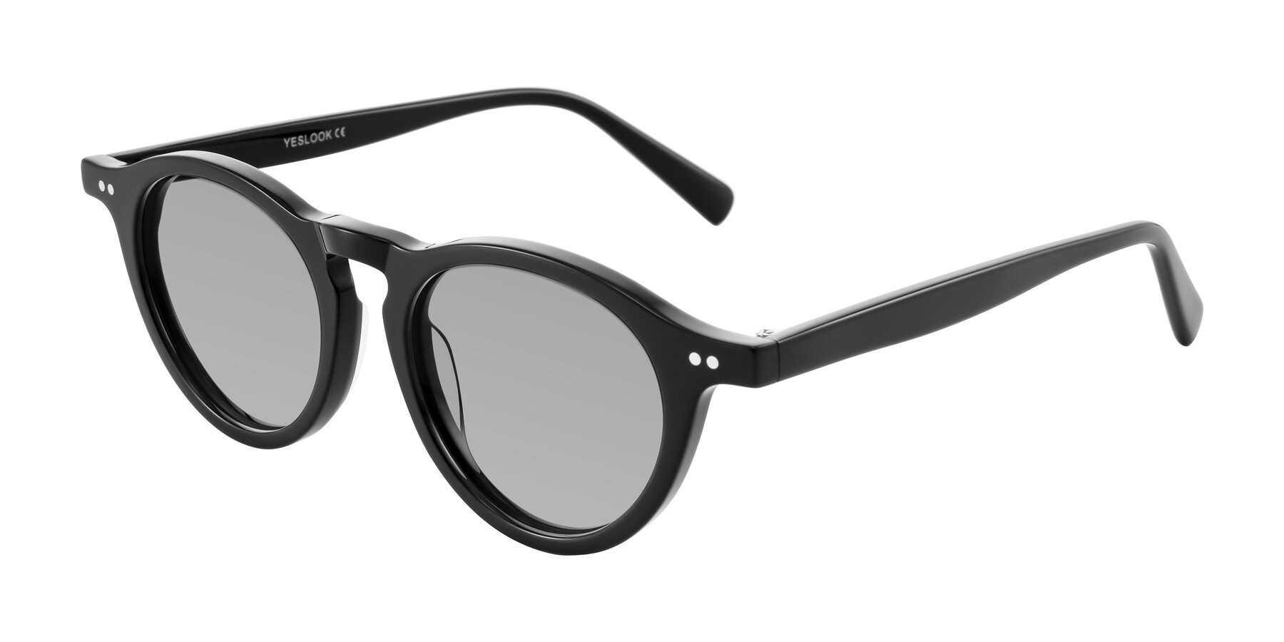 Angle of Herzog in Black with Light Gray Tinted Lenses