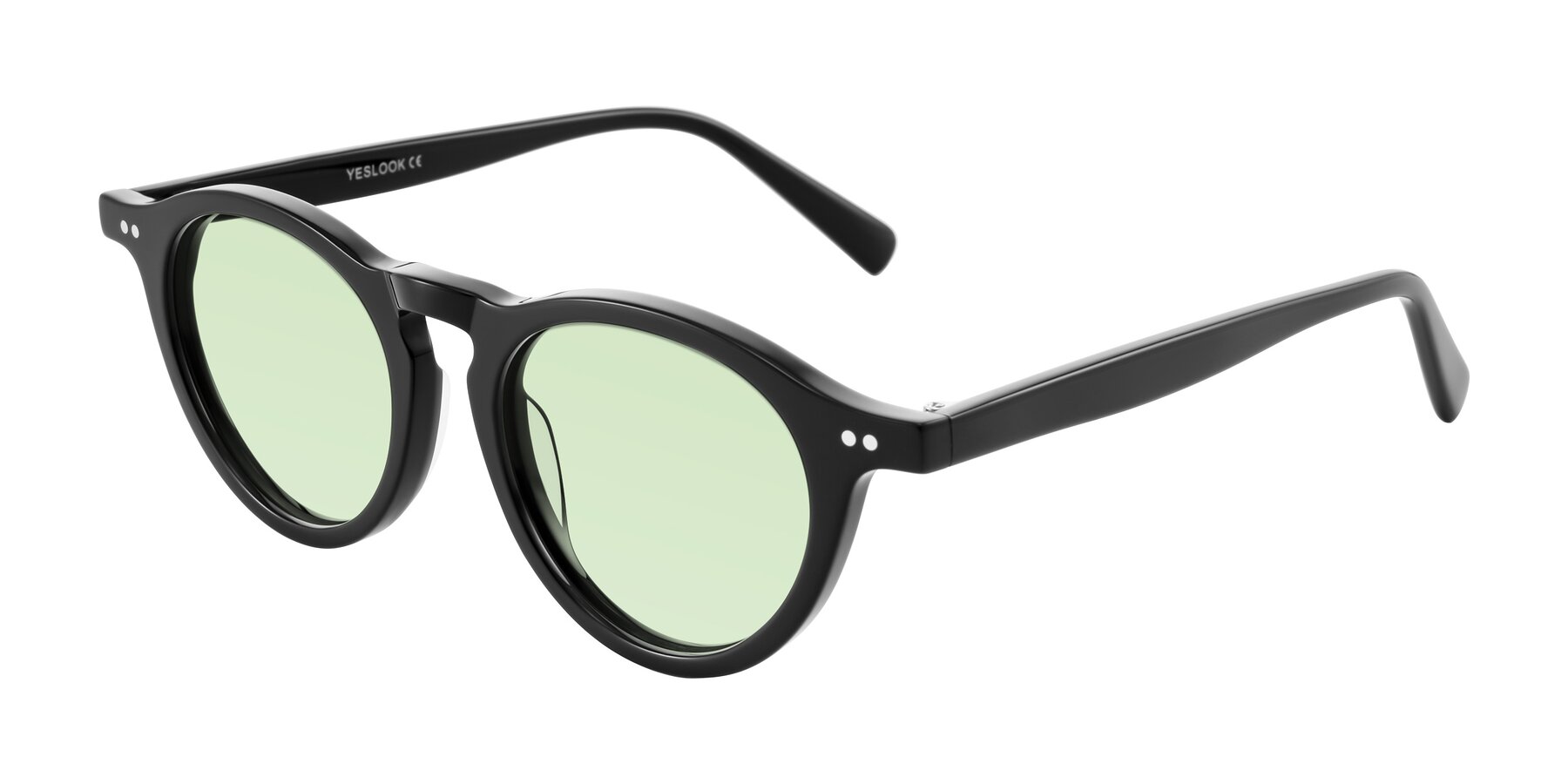 Angle of Herzog in Black with Light Green Tinted Lenses