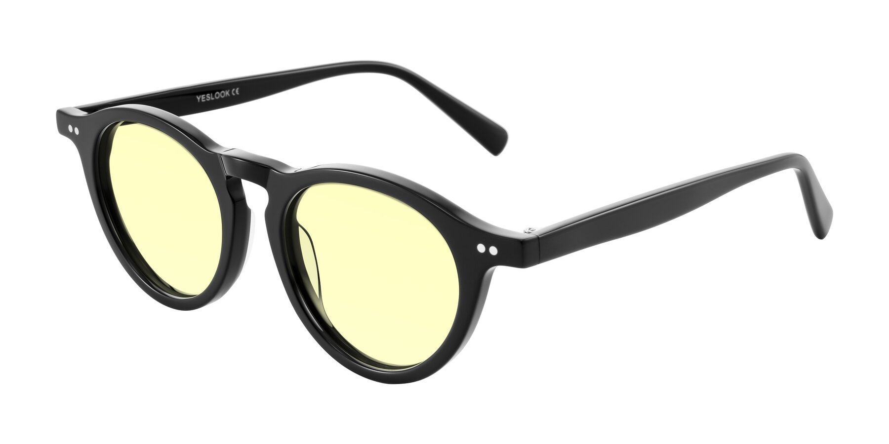 Angle of Herzog in Black with Light Yellow Tinted Lenses