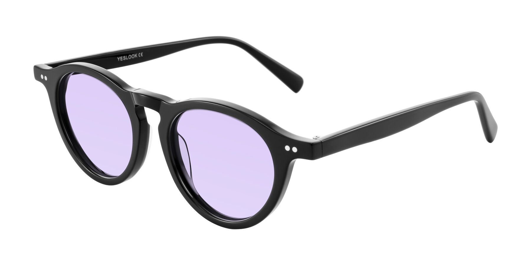 Angle of Herzog in Black with Light Purple Tinted Lenses