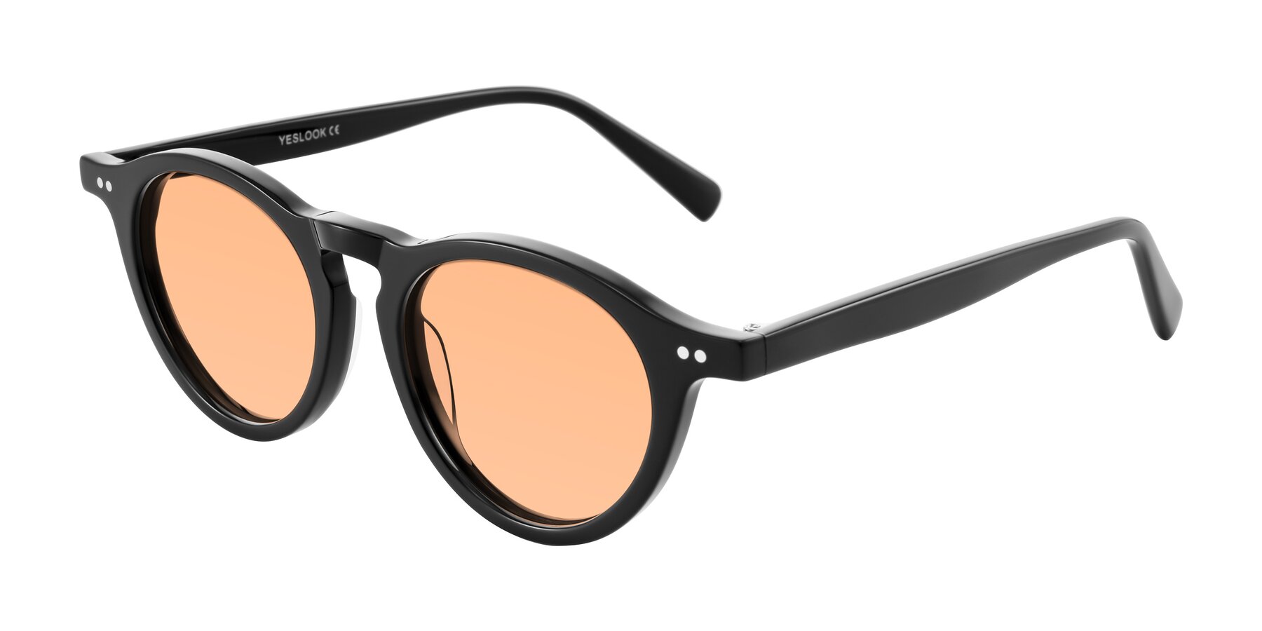 Angle of Herzog in Black with Light Orange Tinted Lenses