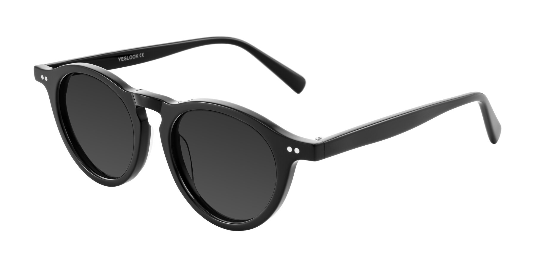 Angle of Herzog in Black with Gray Tinted Lenses