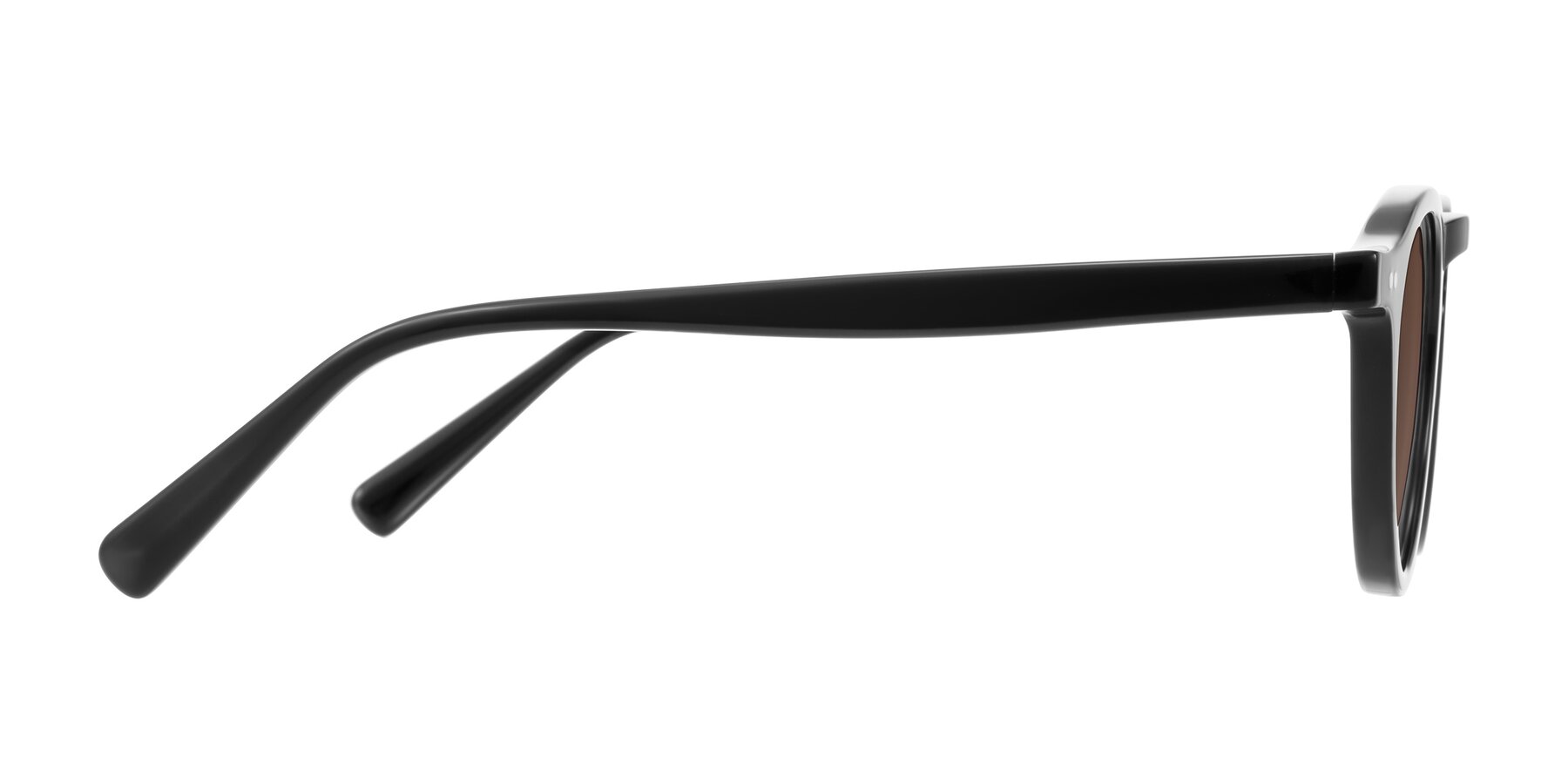 Side of Herzog in Black with Brown Tinted Lenses