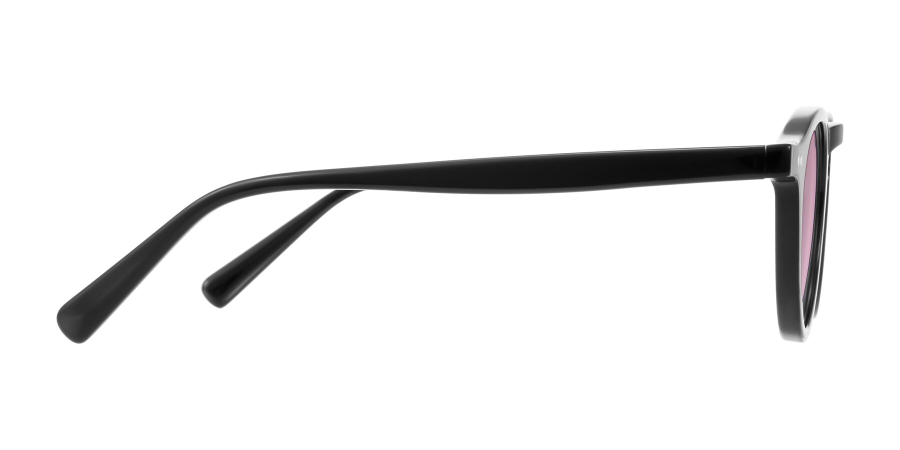 Side of Herzog in Black with Light Wine Tinted Lenses