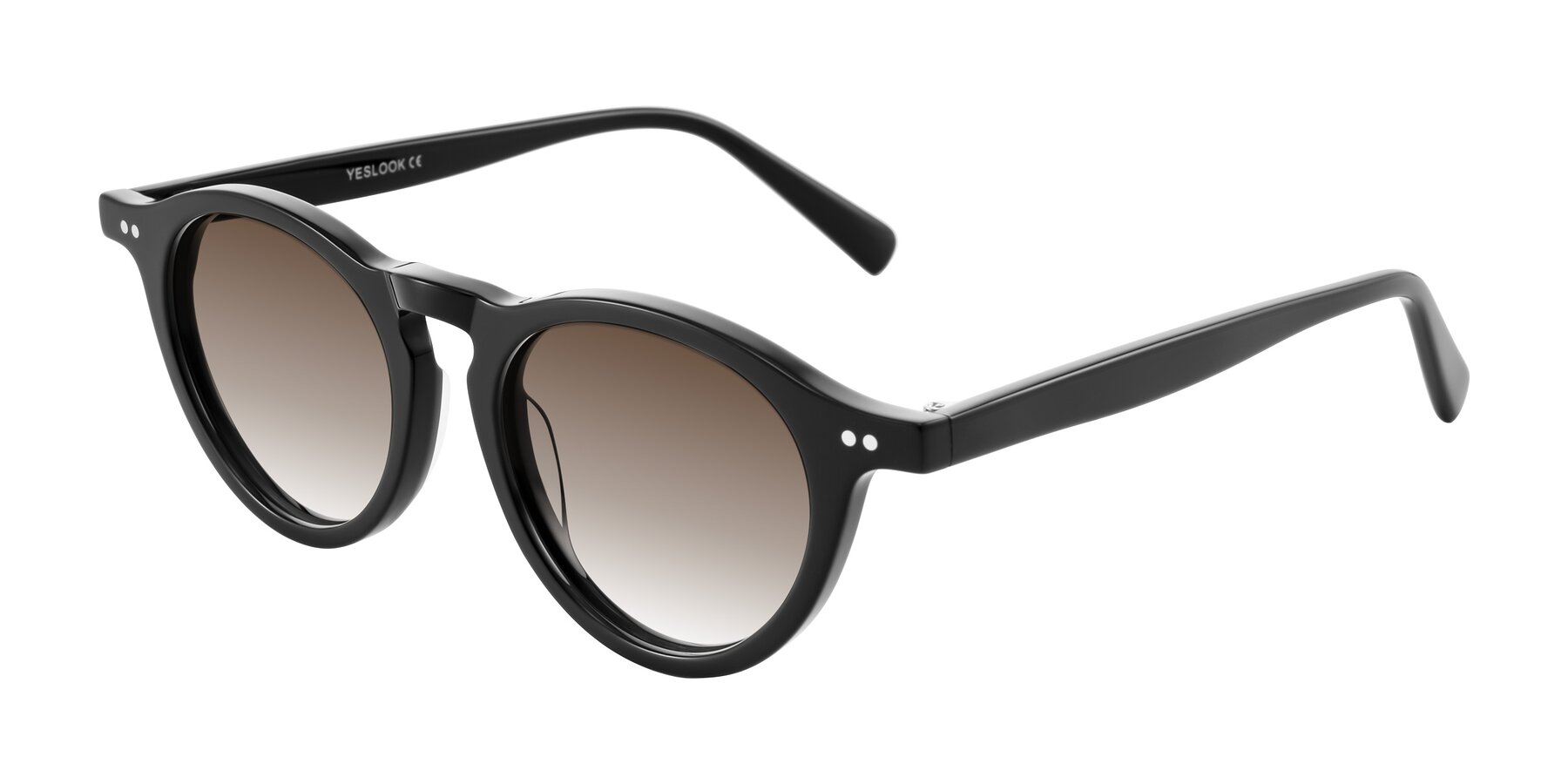 Angle of Herzog in Black with Brown Gradient Lenses