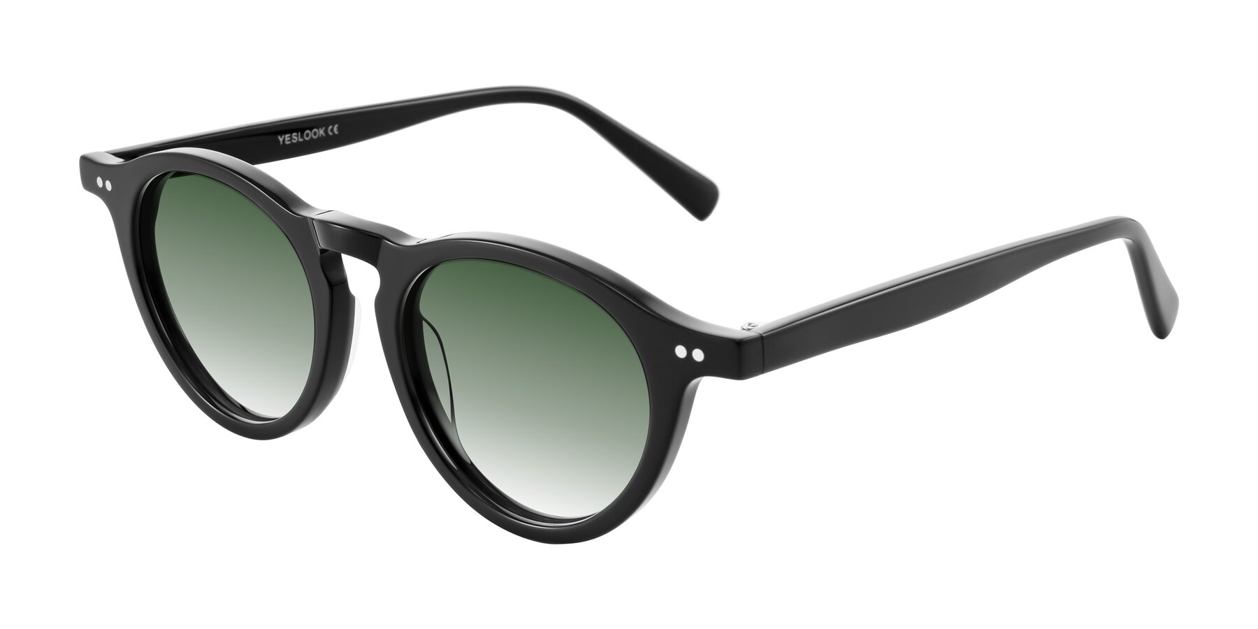 Angle of Herzog in Black with Green Gradient Lenses