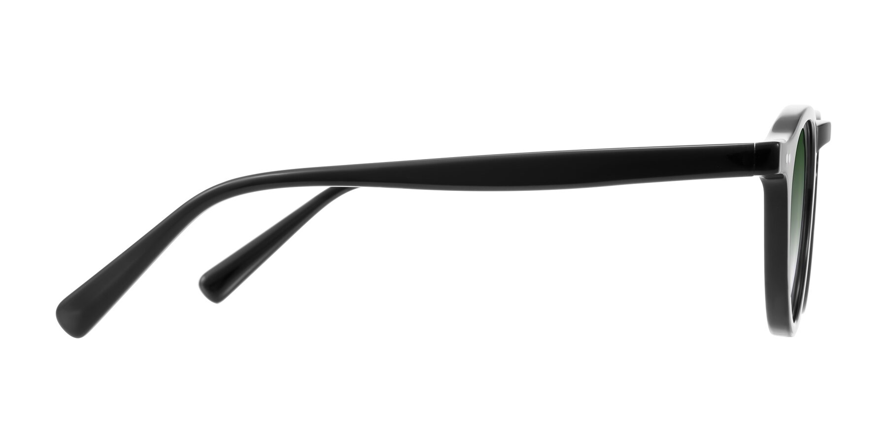Side of Herzog in Black with Green Gradient Lenses