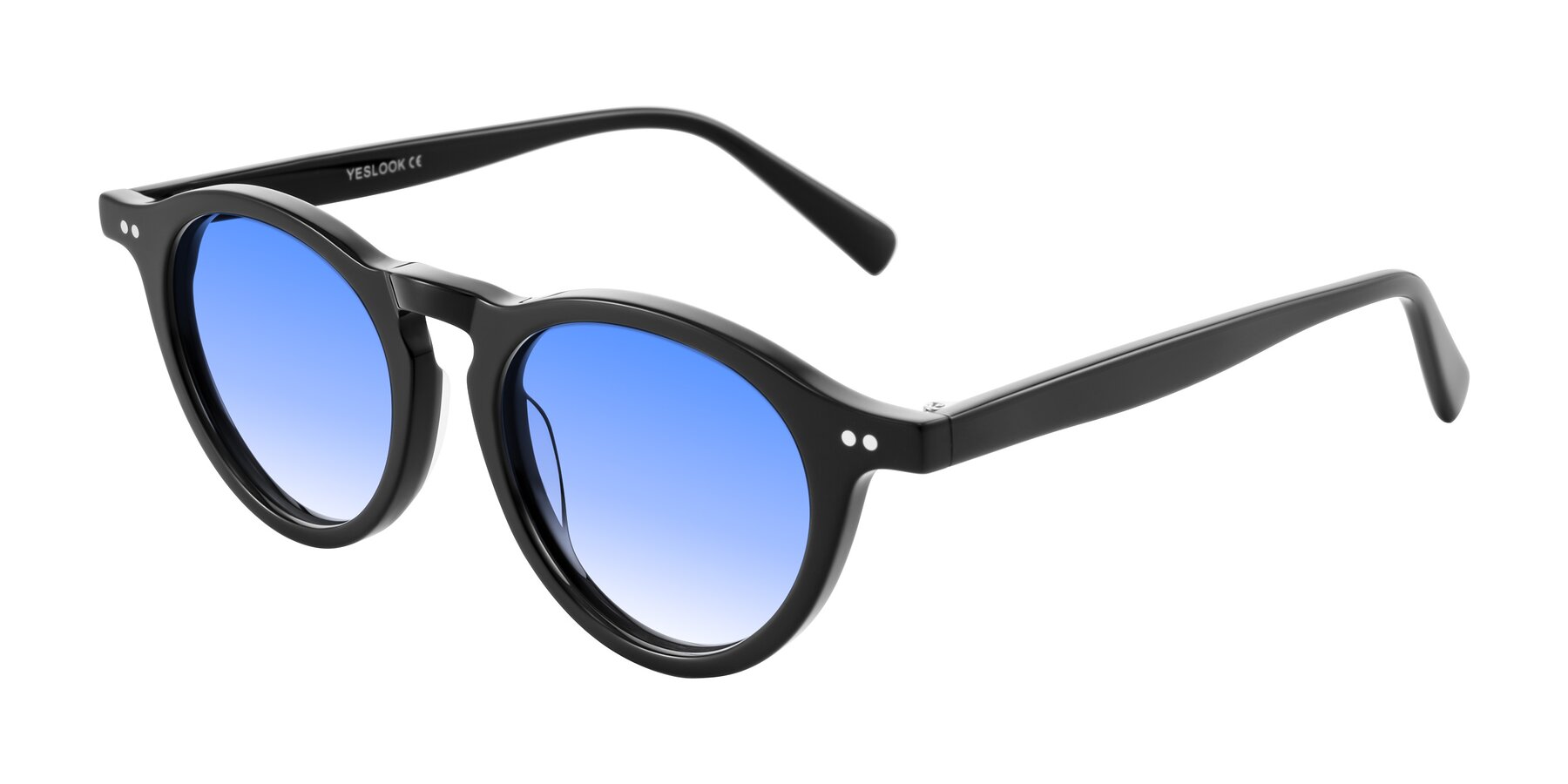 Angle of Herzog in Black with Blue Gradient Lenses