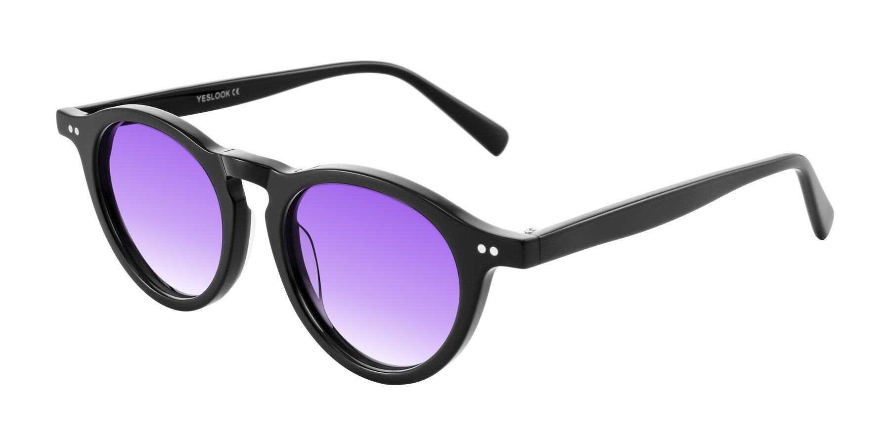 Angle of Herzog in Black with Purple Gradient Lenses