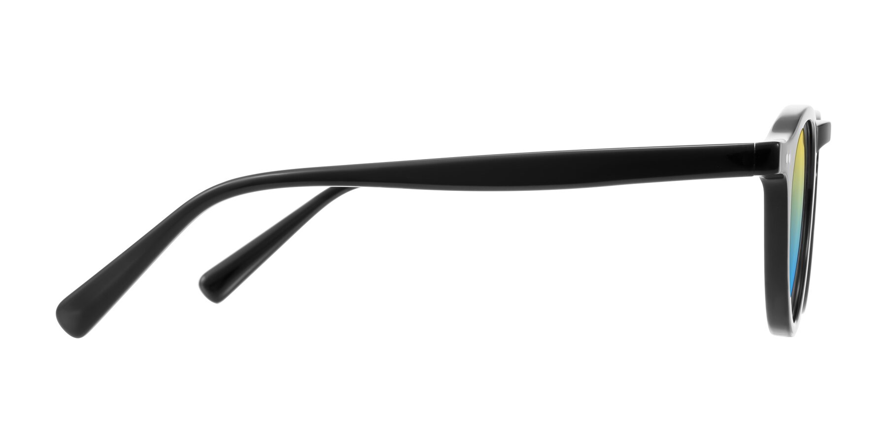 Side of Herzog in Black with Yellow / Blue Gradient Lenses