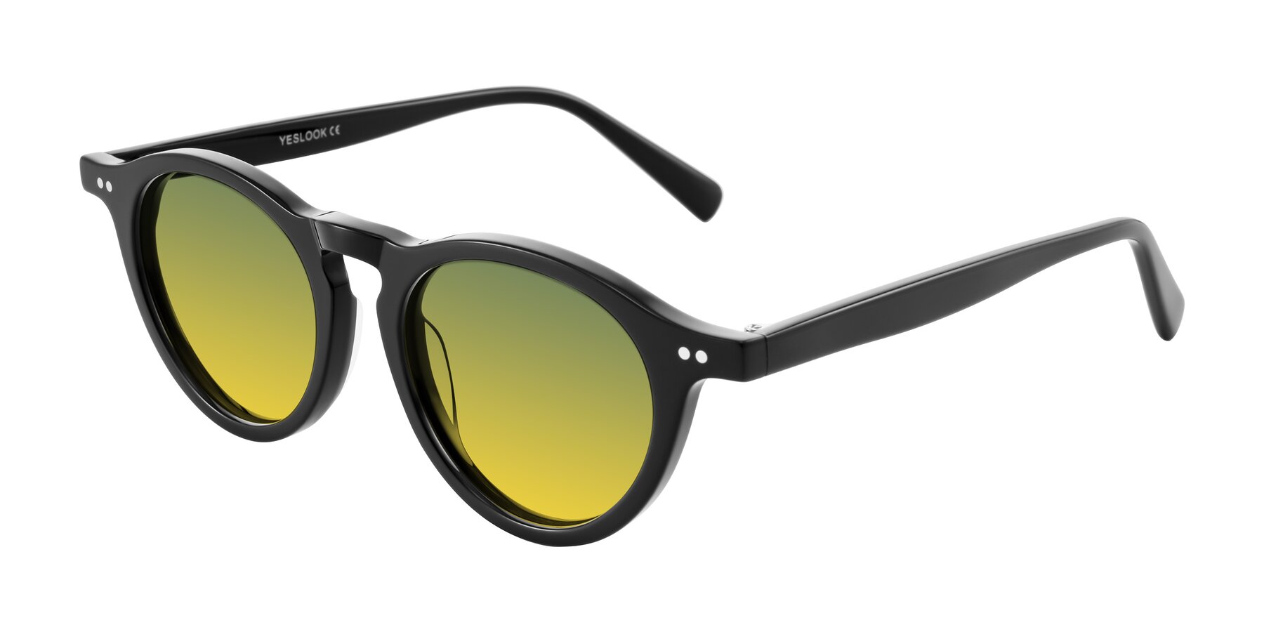 Angle of Herzog in Black with Green / Yellow Gradient Lenses