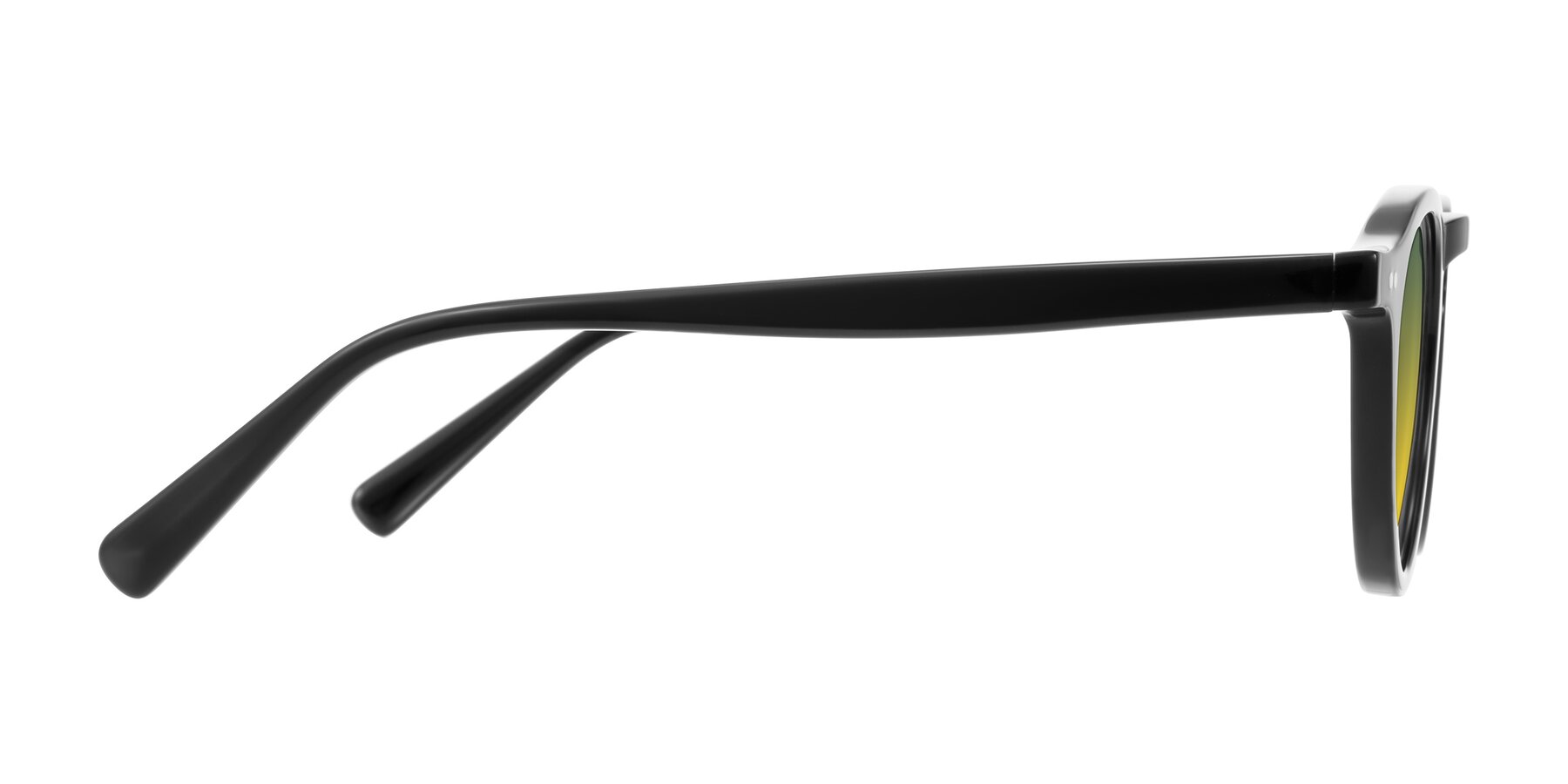 Side of Herzog in Black with Green / Yellow Gradient Lenses